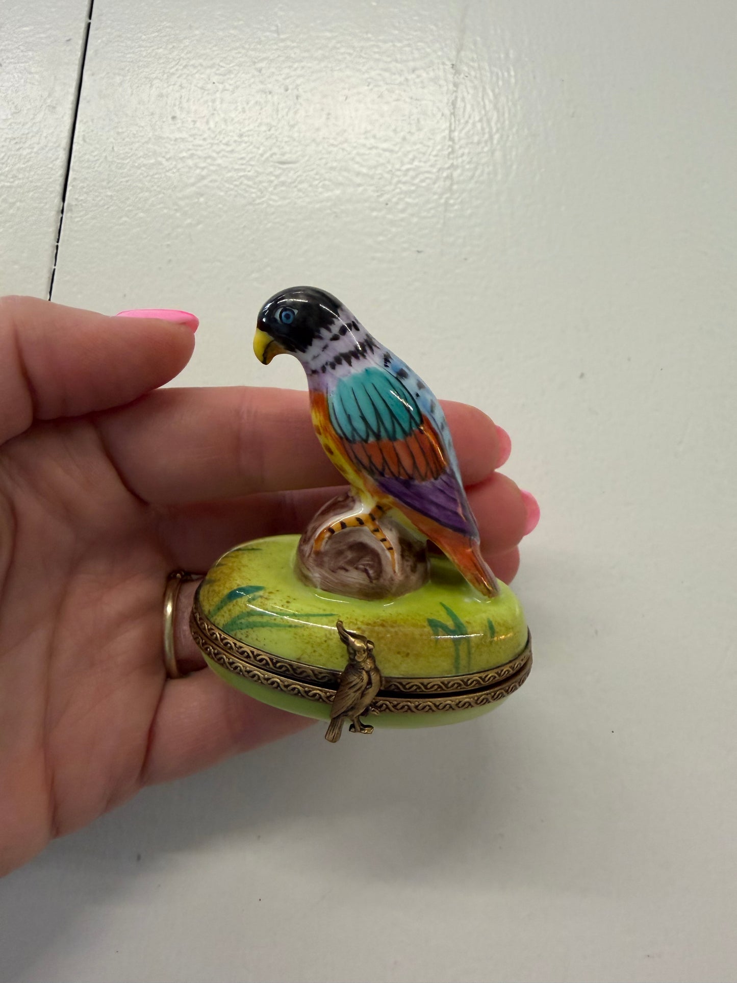 Limoges Parrot trinket box