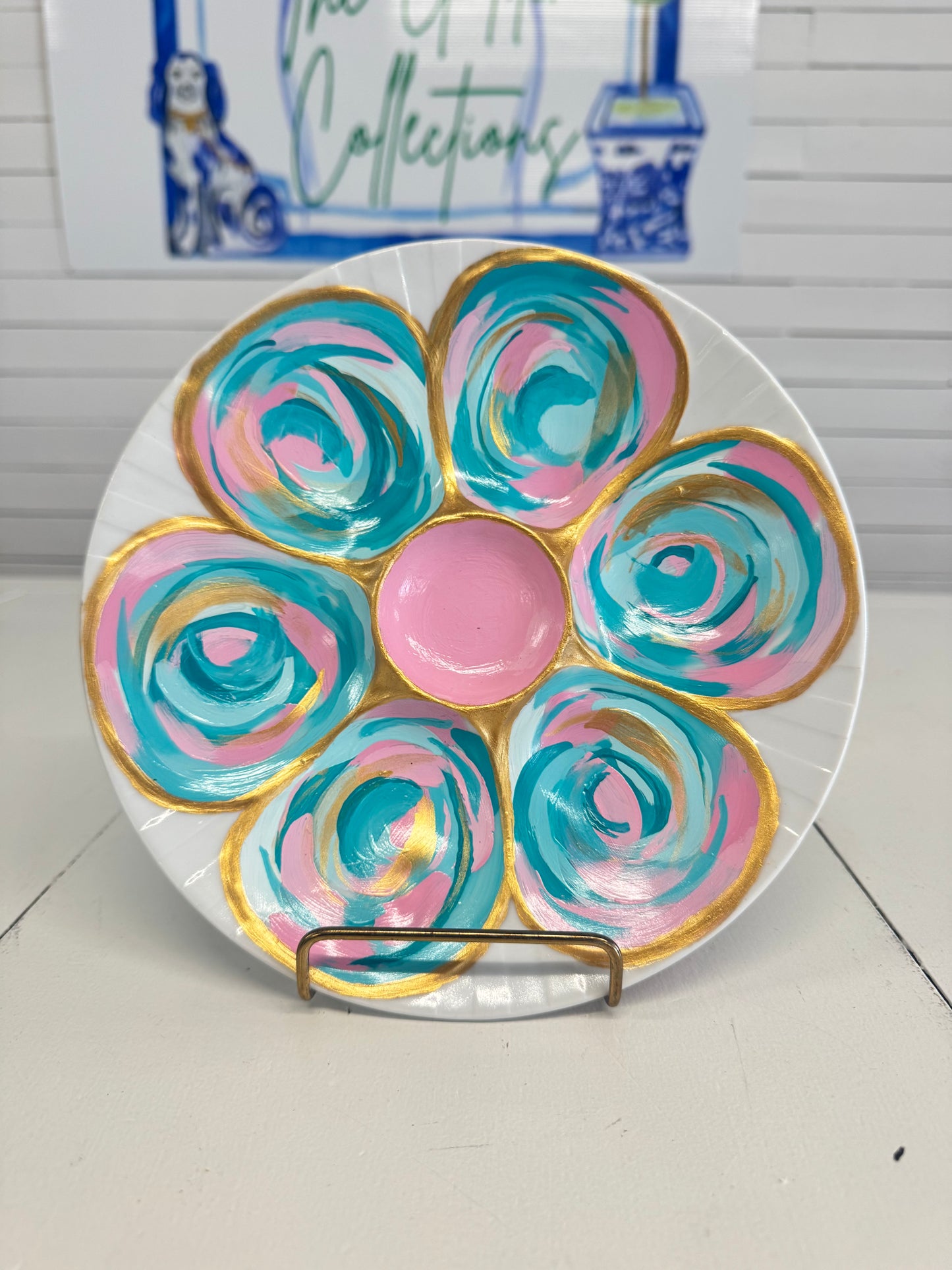 Handpainted oyster plate