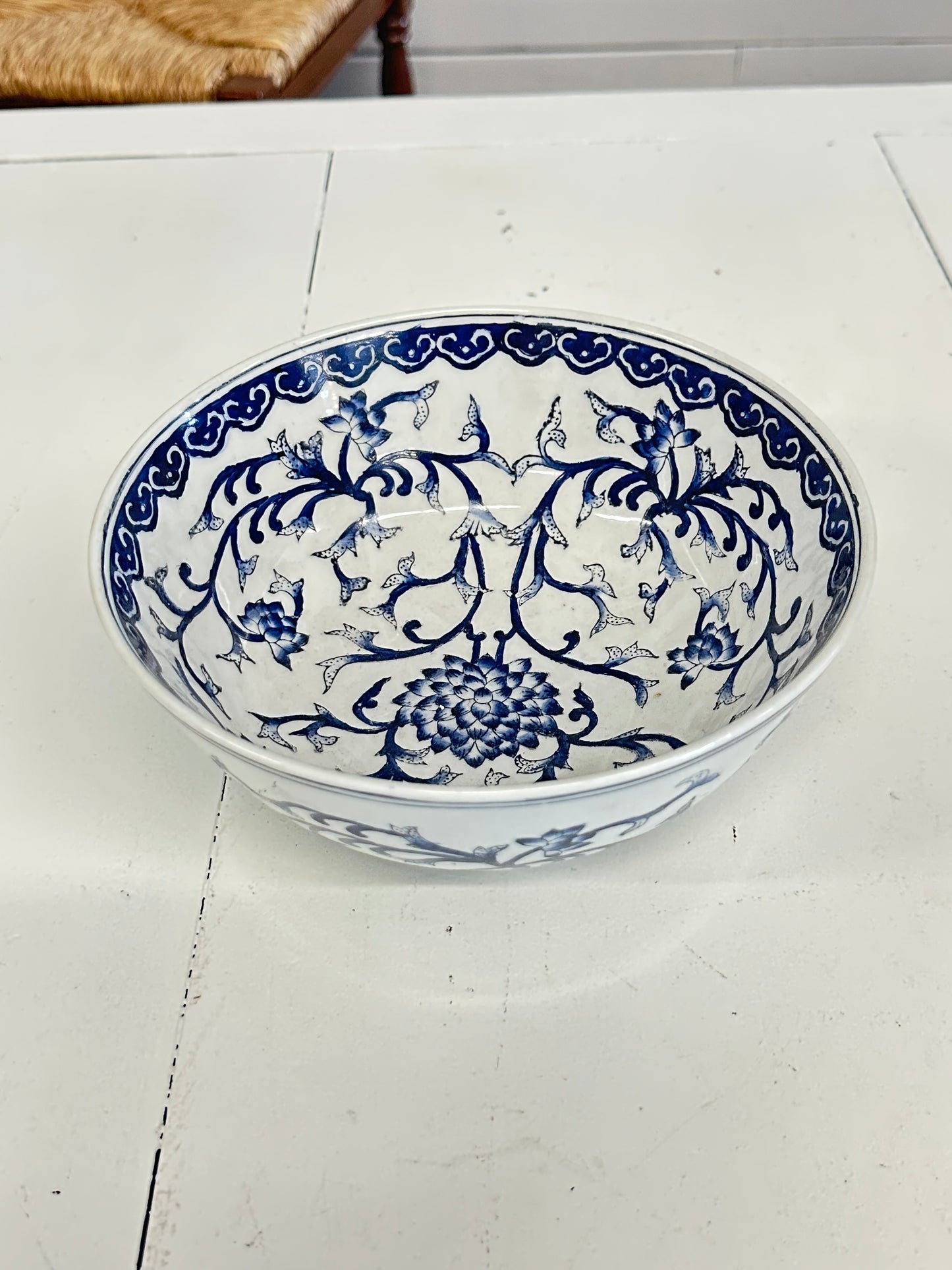 Blue & white bowl 8”
