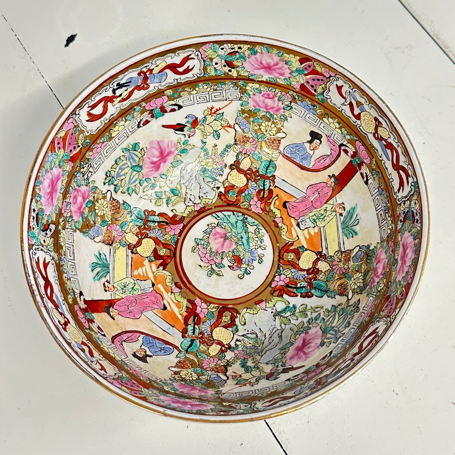 Rose medallion 10” bowl
