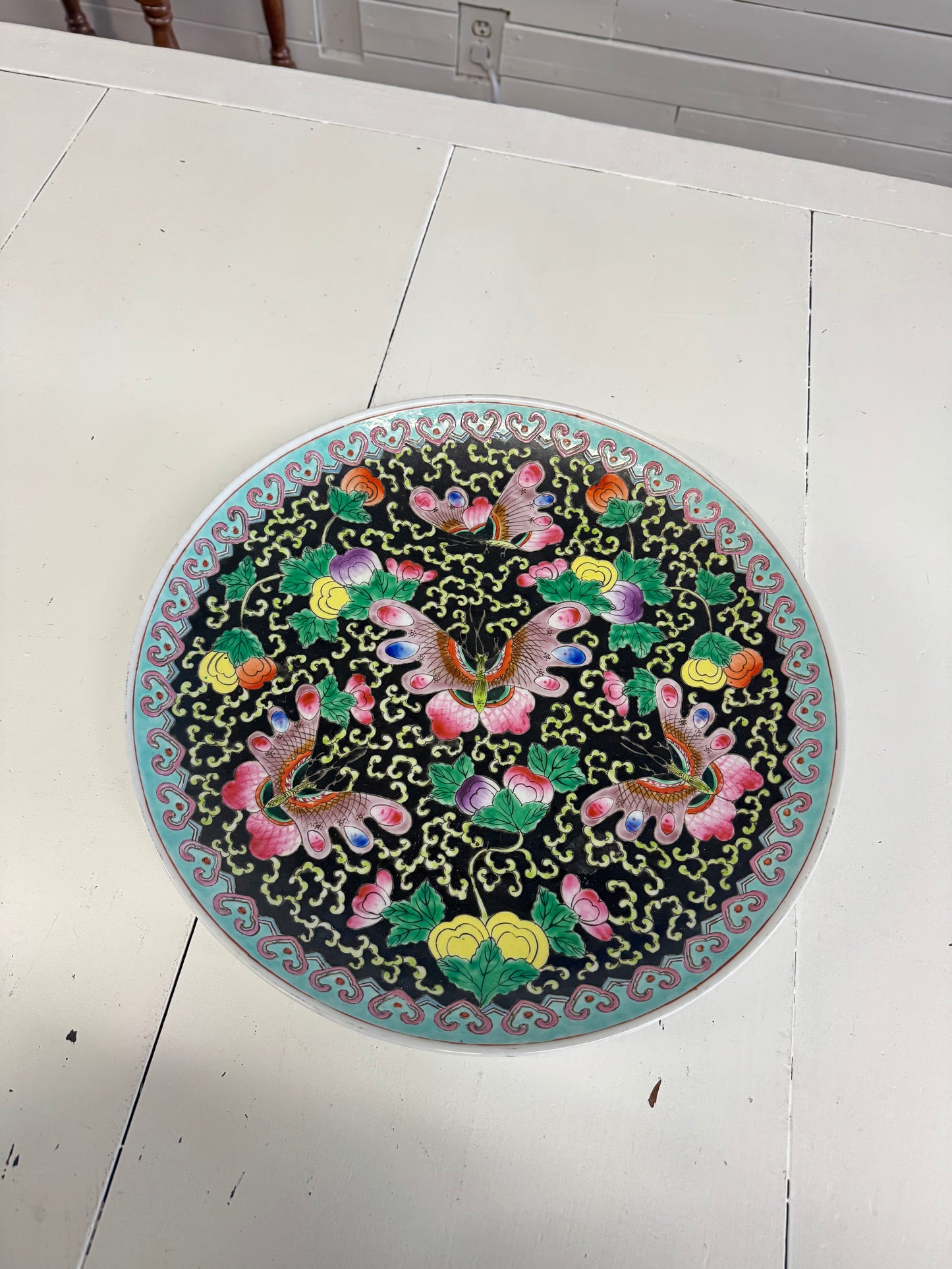14” Famille Noir Butterfly Platter