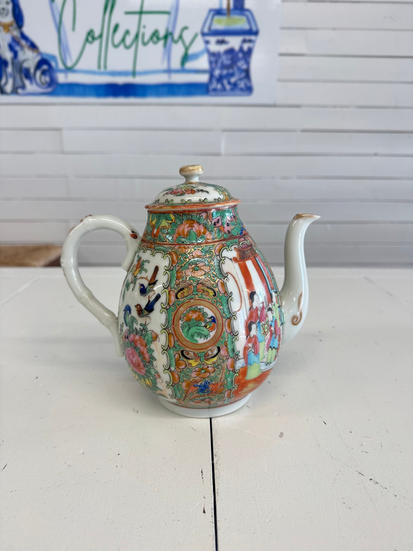 Antique Rose Medallion Teapot