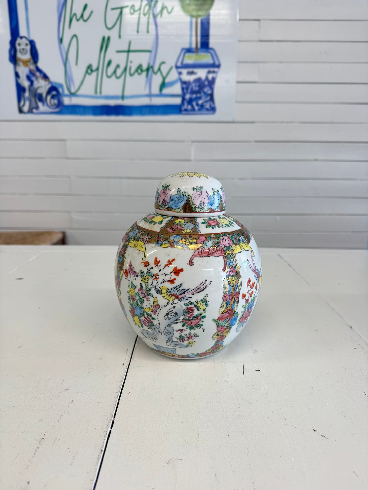 Rose Canton Ginger Jar