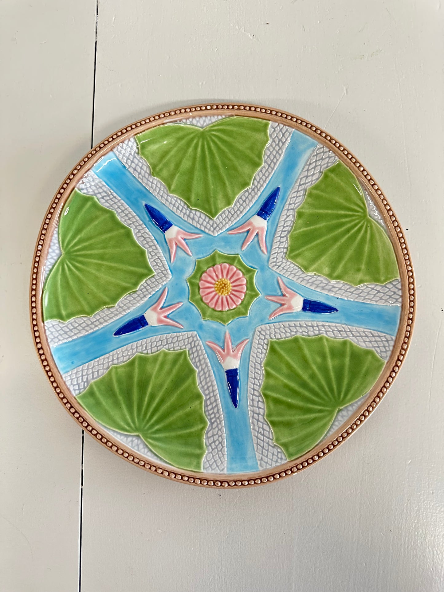 Majolica Flower Plate