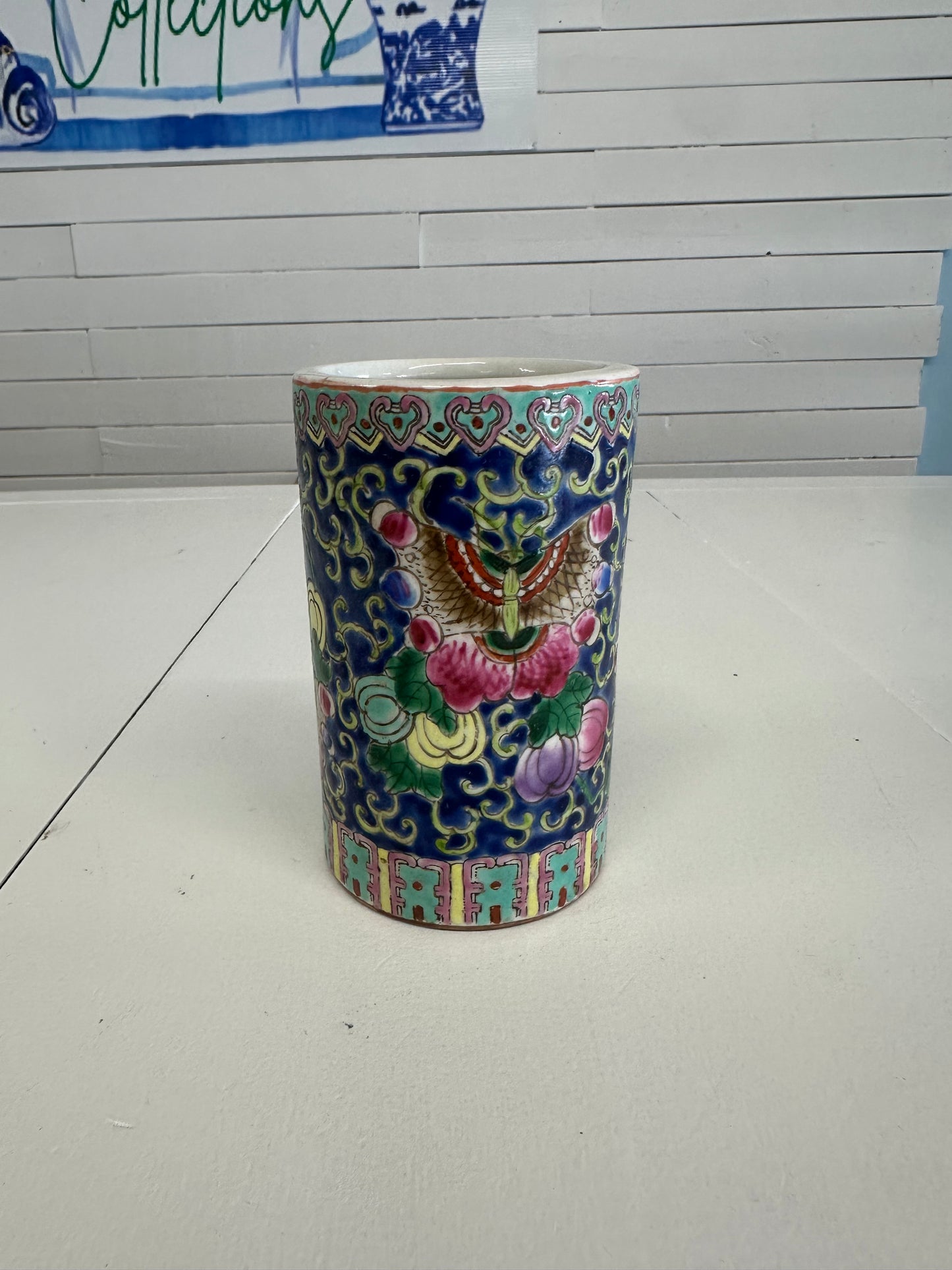 Famille Rose Butterfly Small Vase