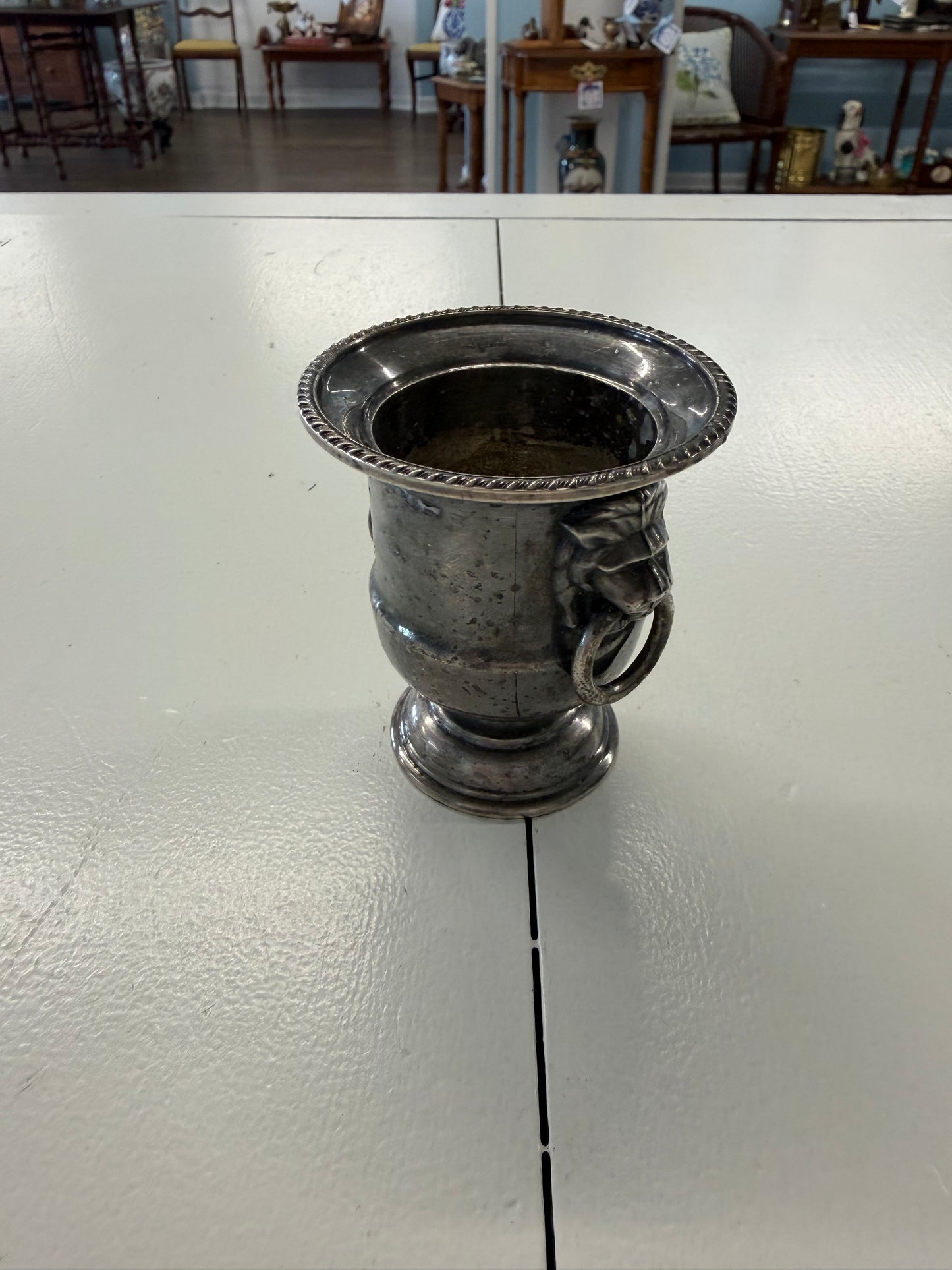 Lion head silver match holder