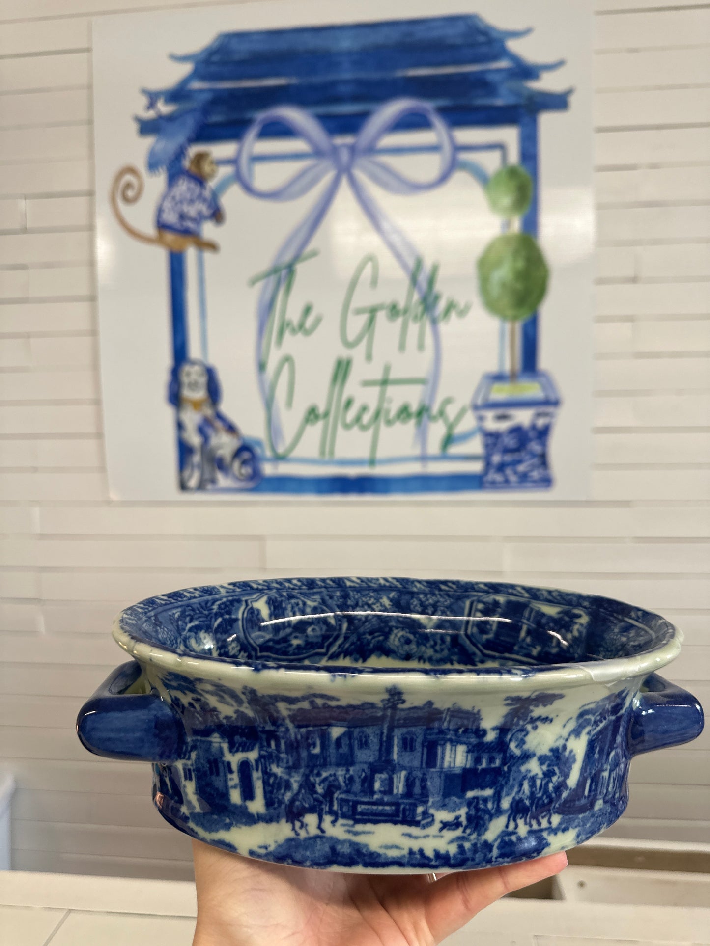 Blue & White Ironstone Foot bath