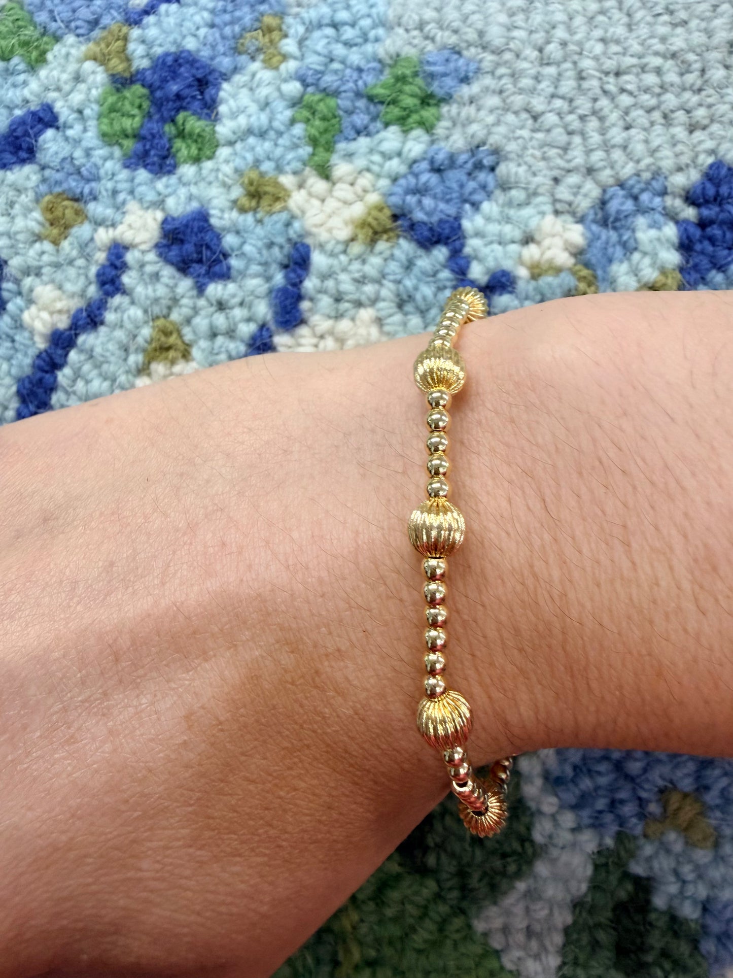 Gold Pumpkin Ball Bracelet 3mm & 6mm