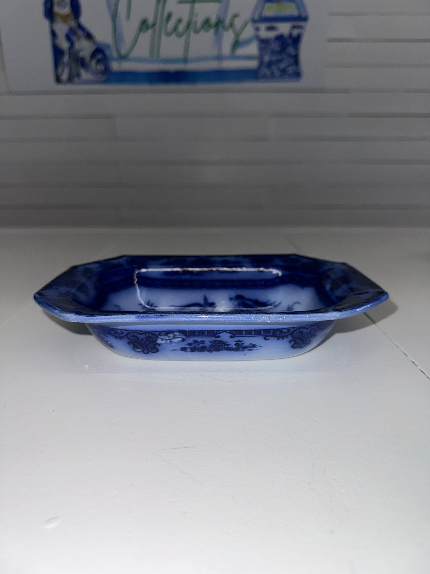 Flow Blue Pagoda Bowl