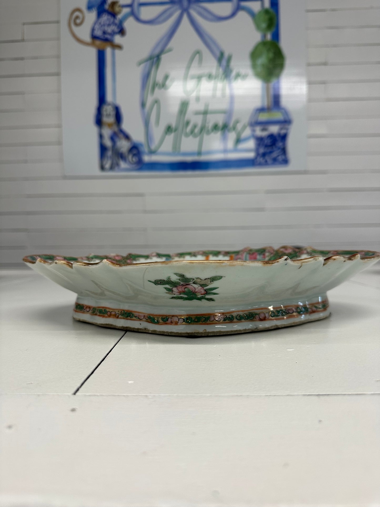 Rose Medallion Pedestal Dish