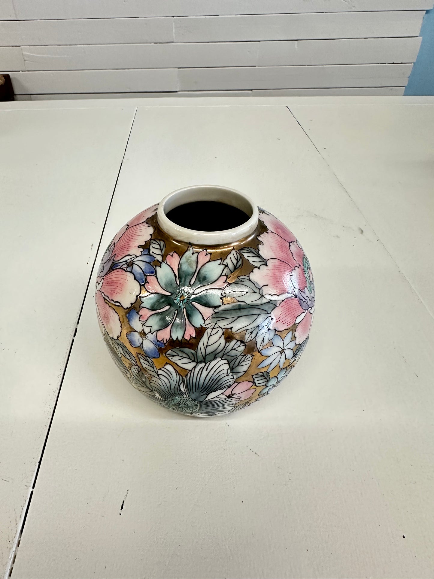Golden Peony Ginger Jar