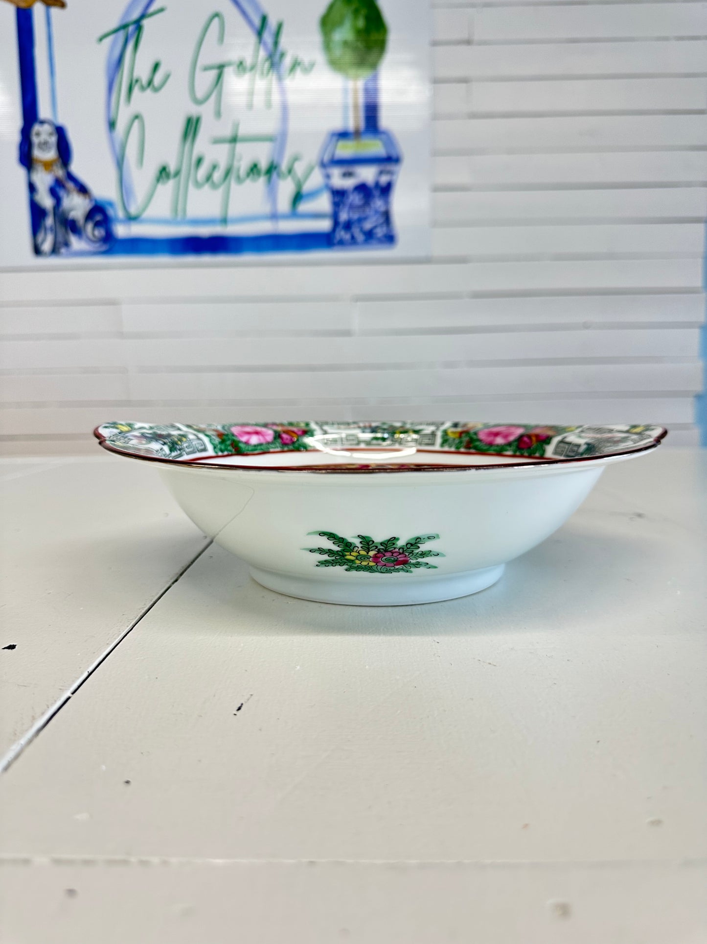 Rose Canton Shallow Bowl