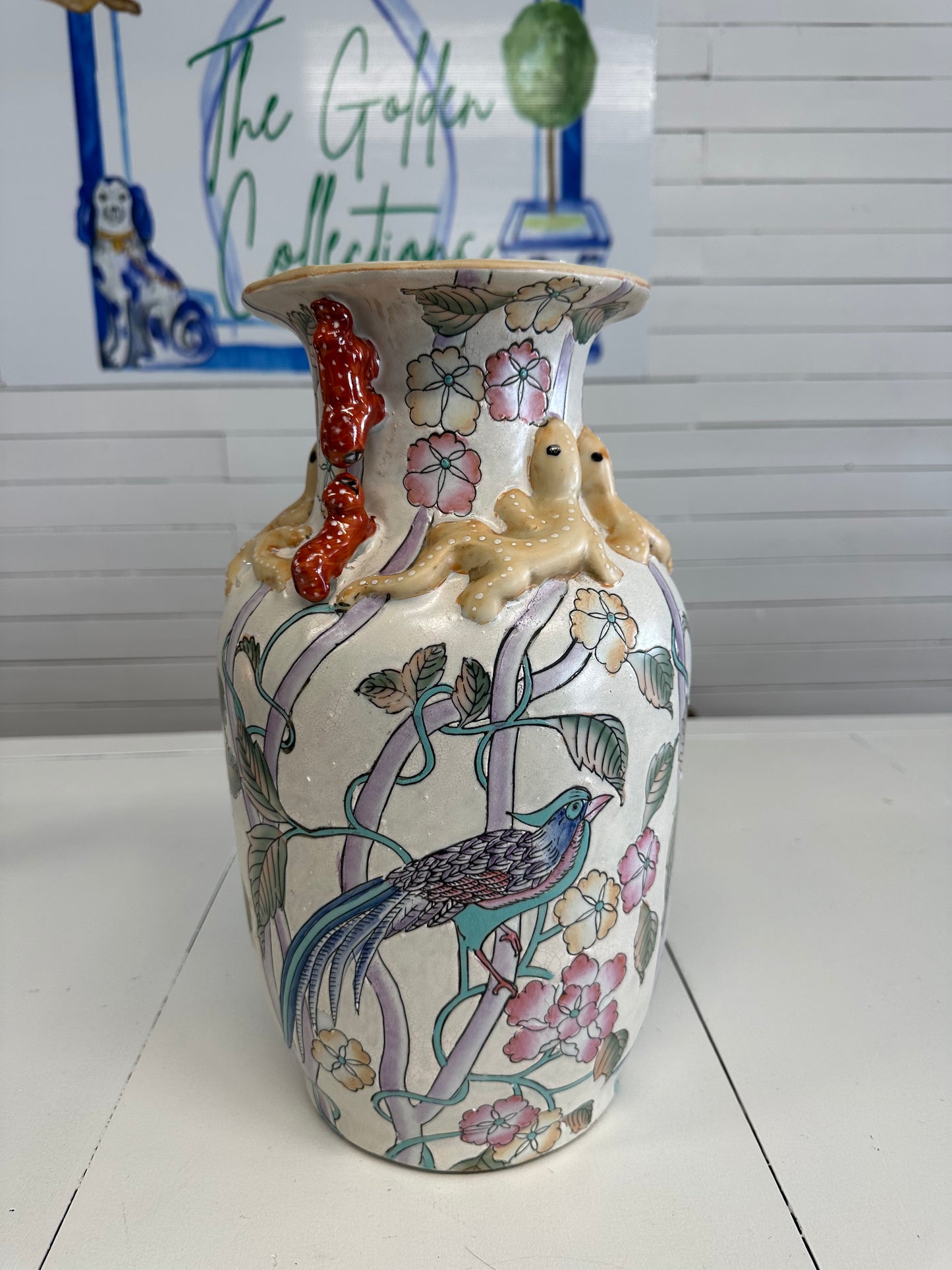 Macau Hand Painted Famille Vase