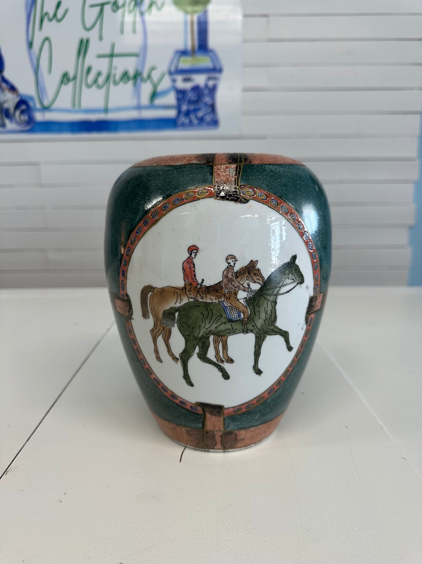 Horse Scene Jar