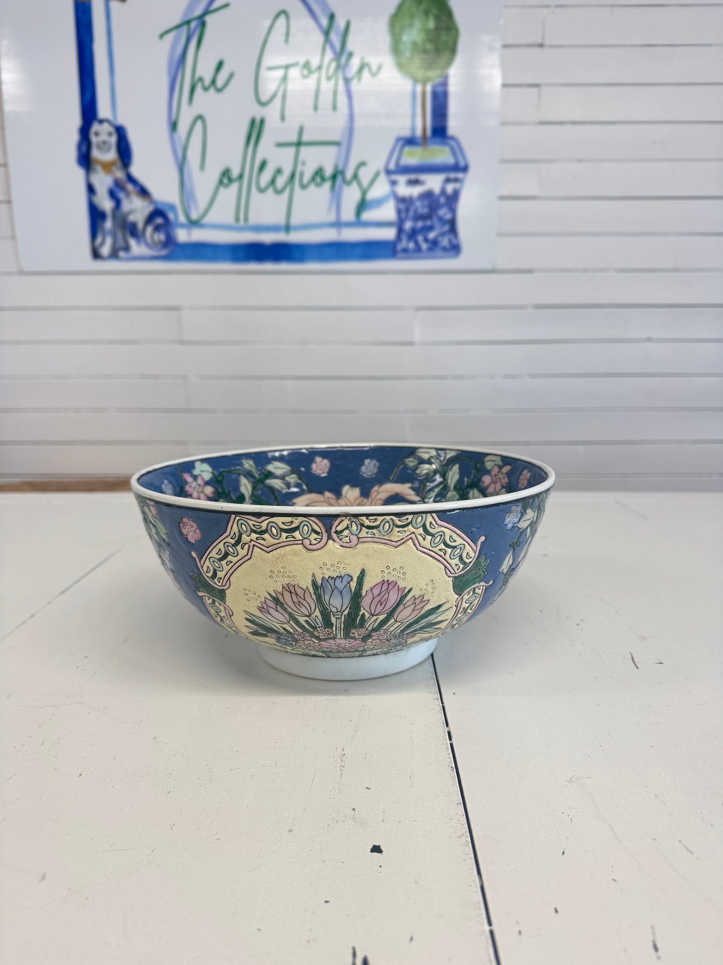 Floral Chinoiserie Bowl 10”