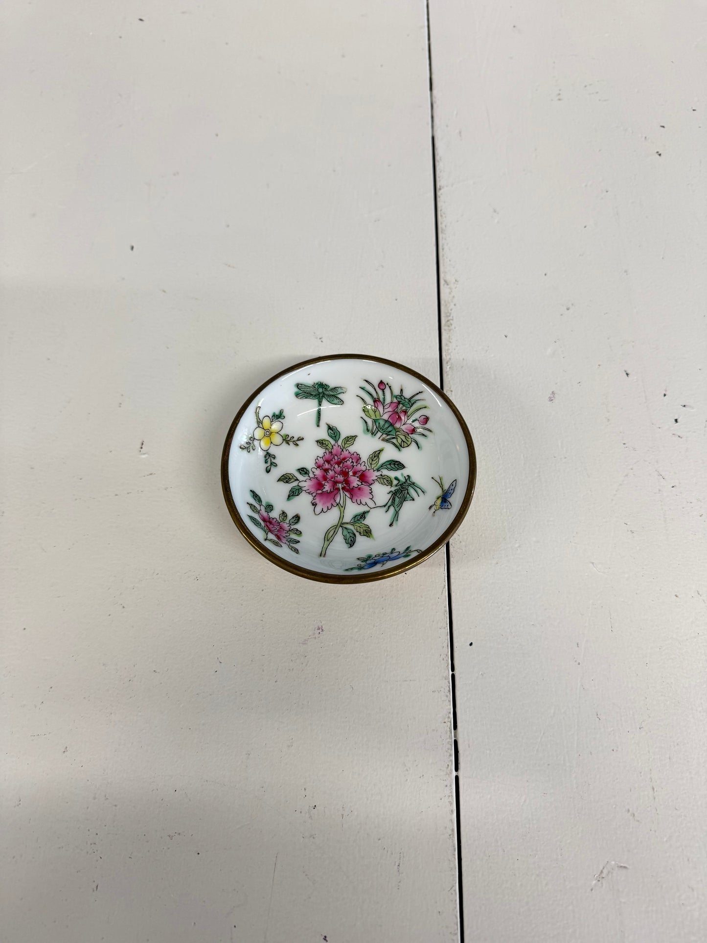 Famille Rose Brass Encased
