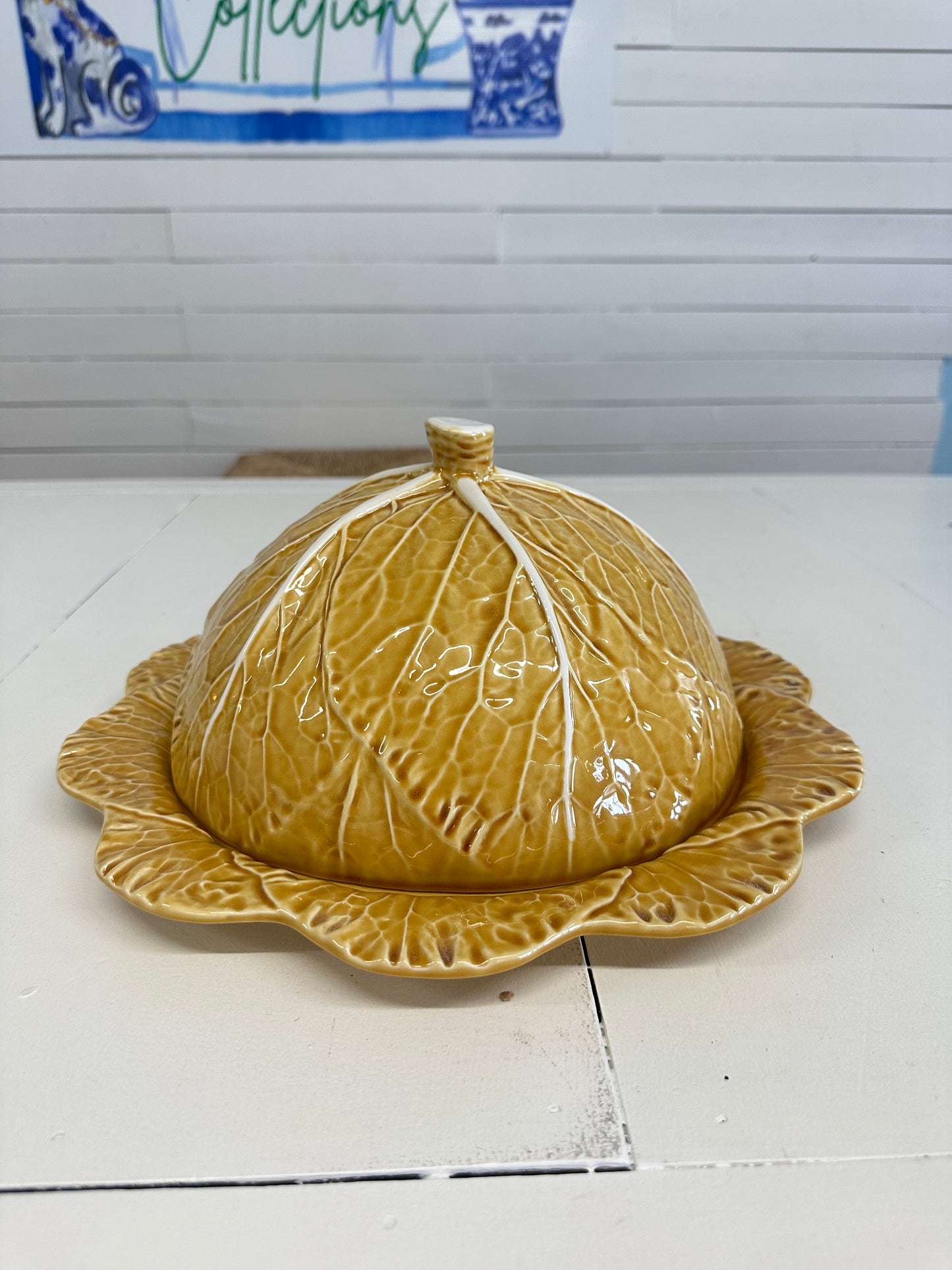 Bordallo Pinheiro Honey Gold Cabbage Serving Dish