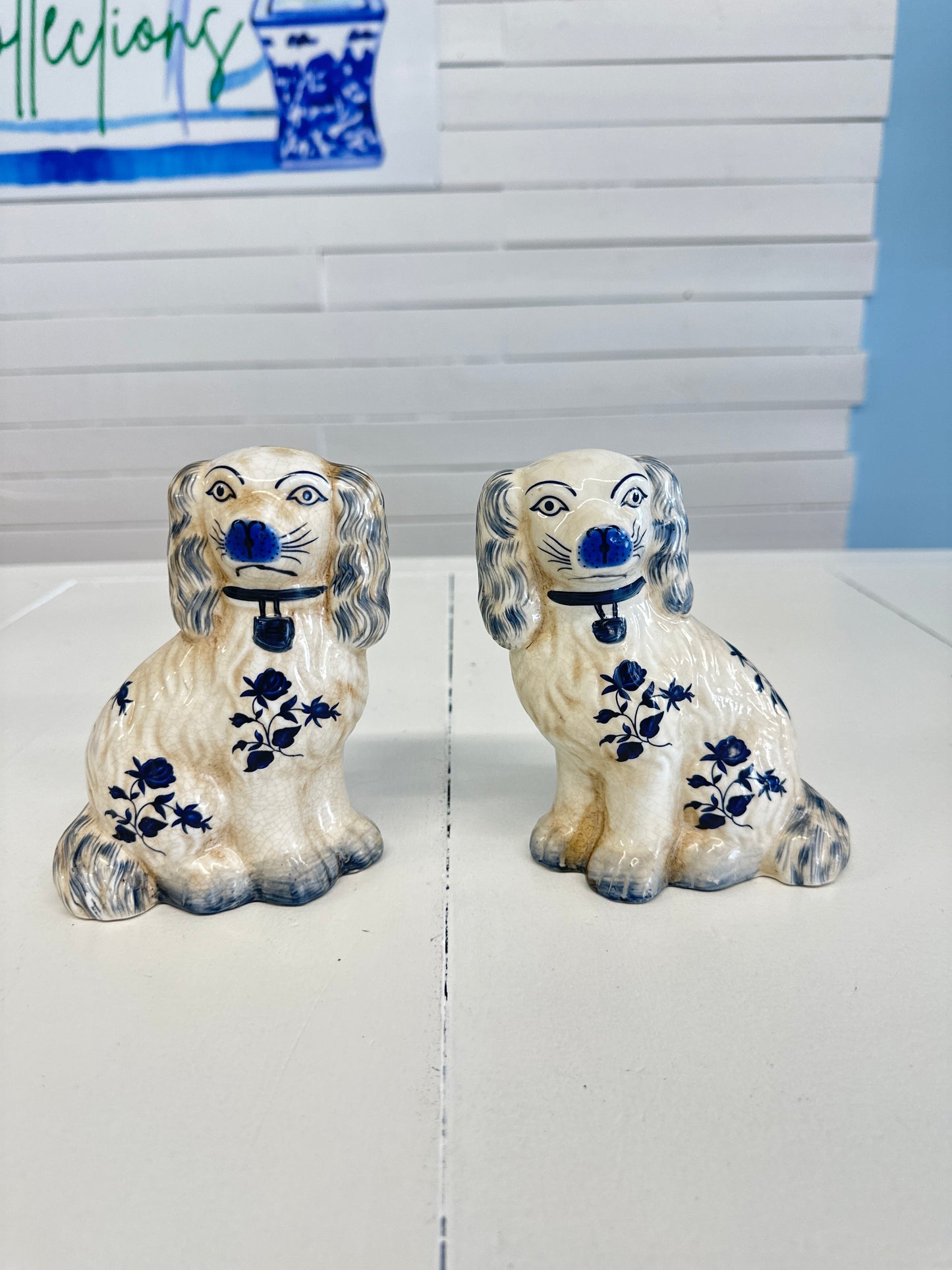Blue and White Staffie Pair