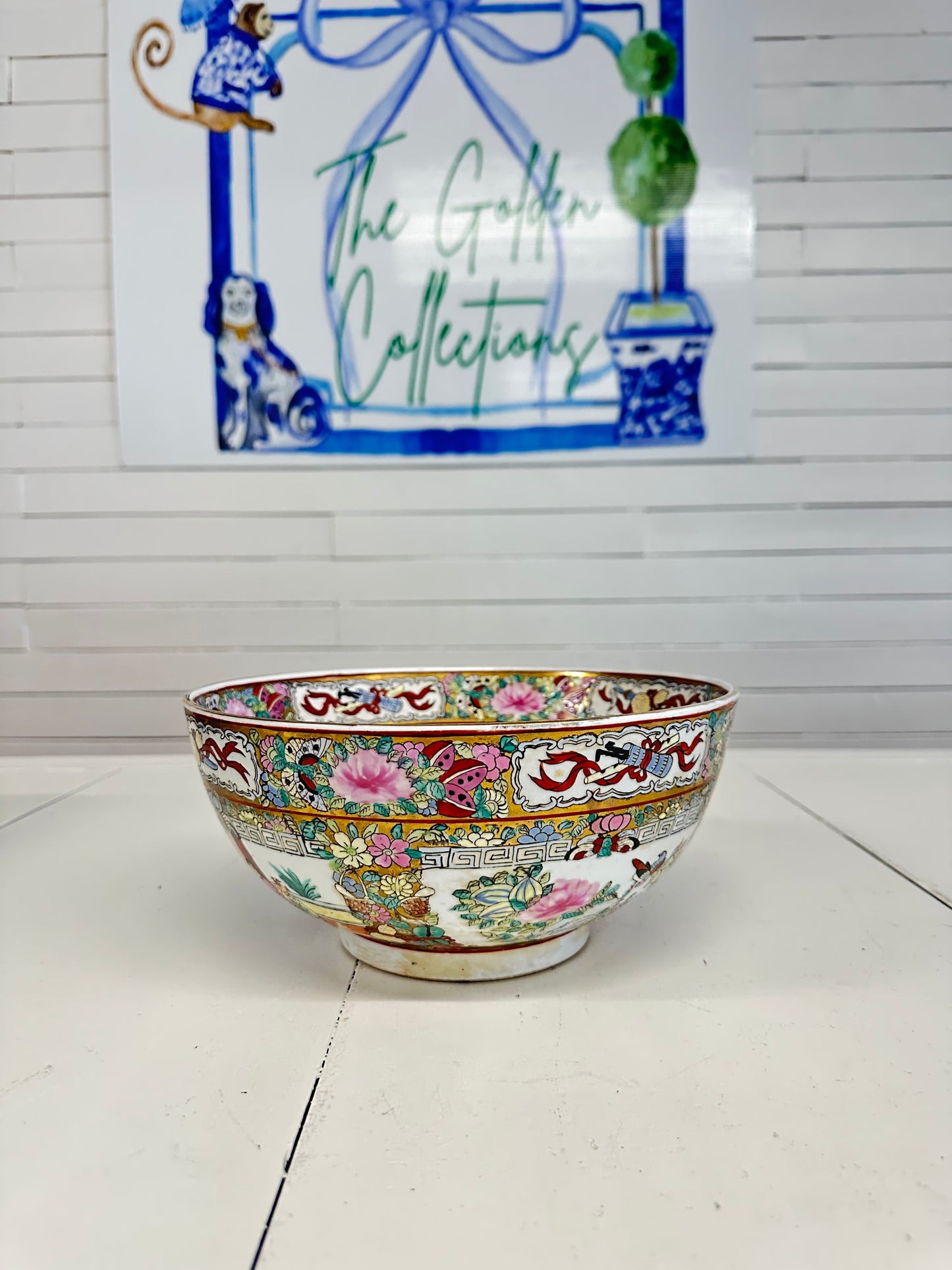 Rose medallion 10” bowl