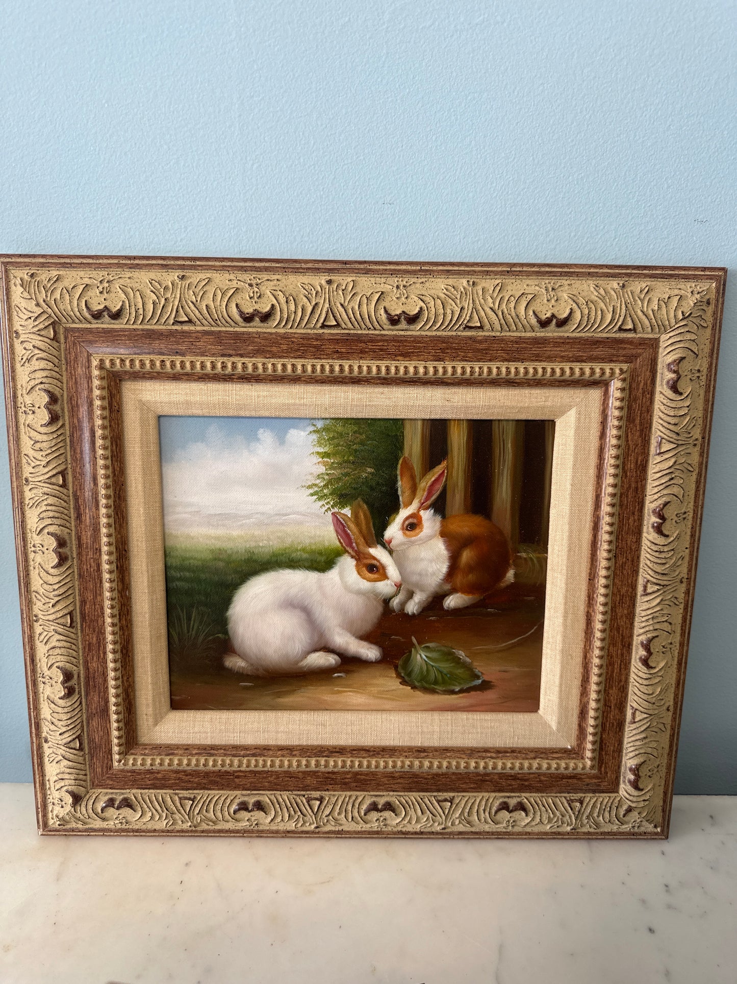 Bunny oil painting