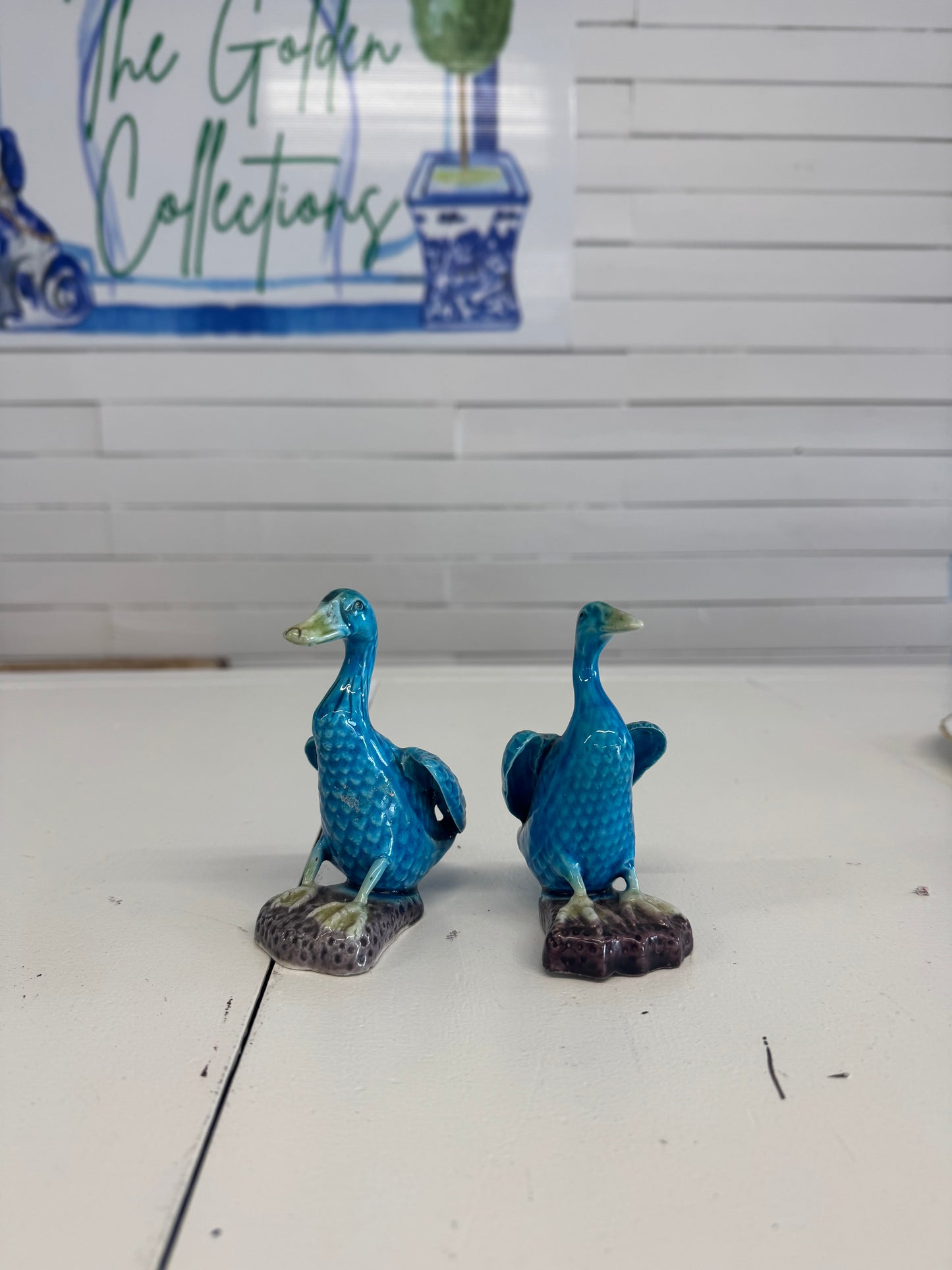 Antique Turquoise Ducks