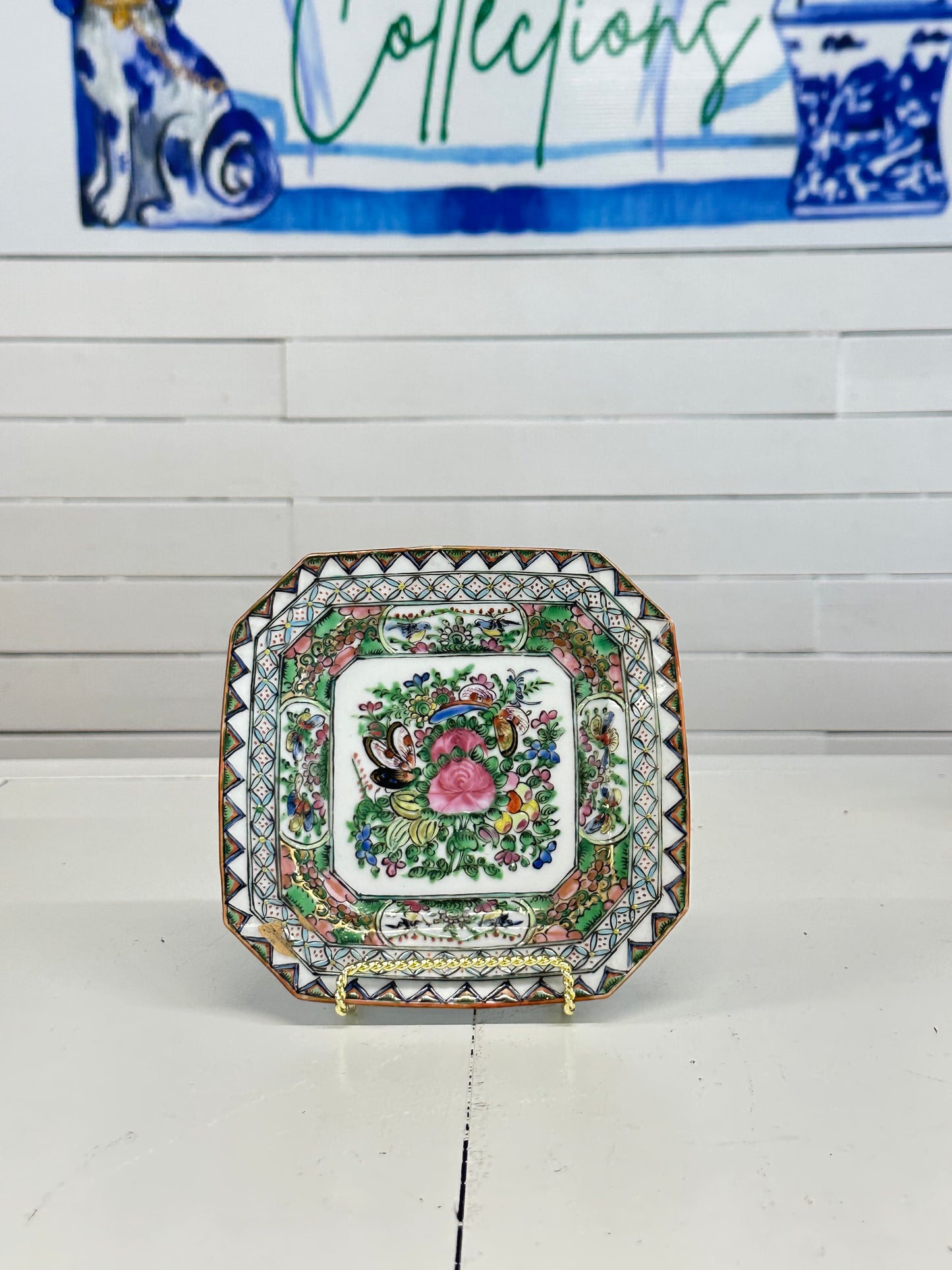 Rose canton butterfly 6 1/2”
