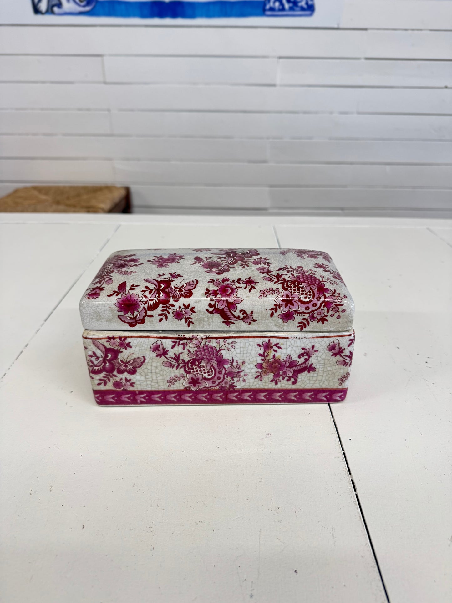 Pink Dresser Box with Butterflies