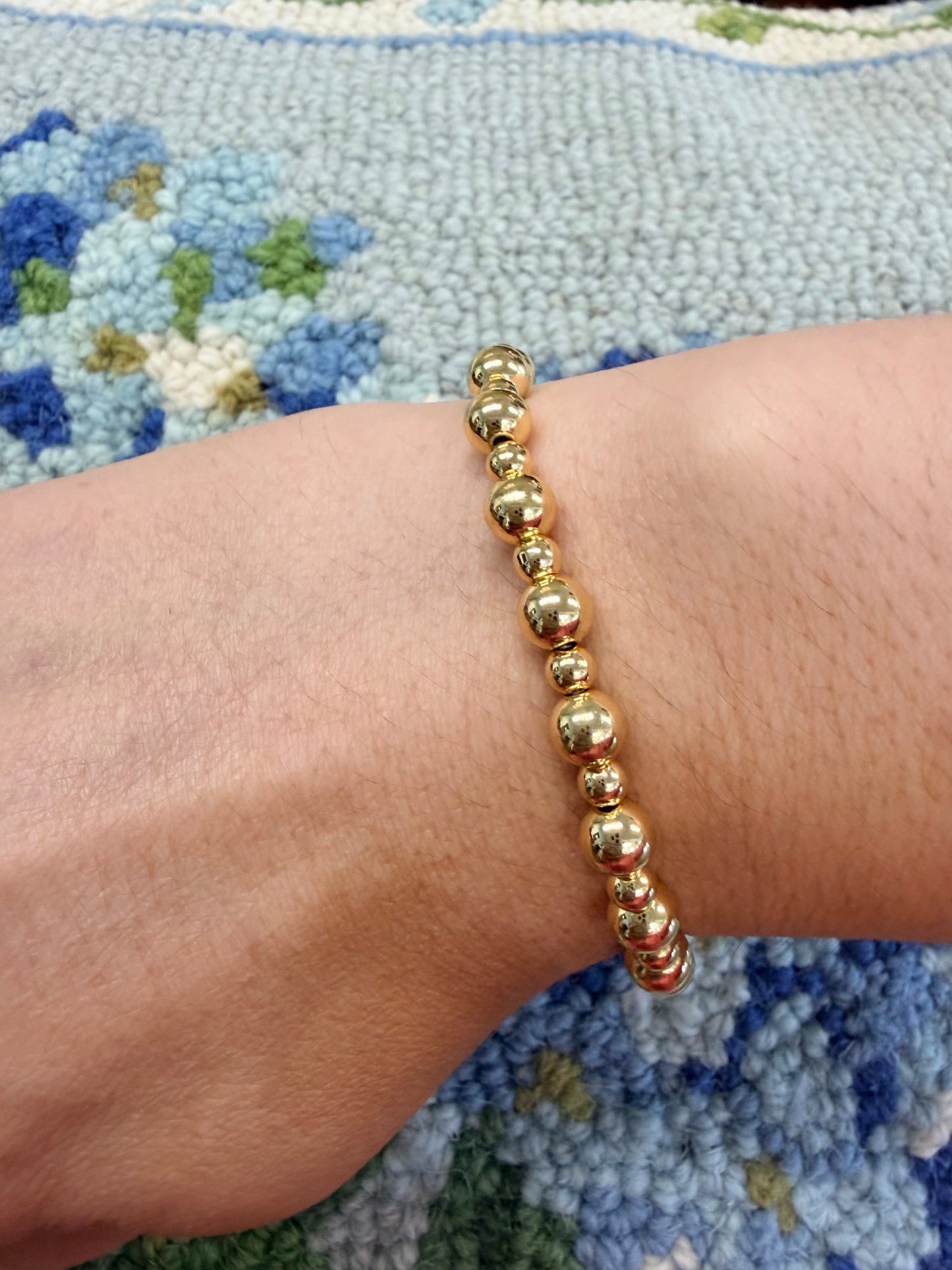 Gold Ball Bracelet 4mm & 6mm