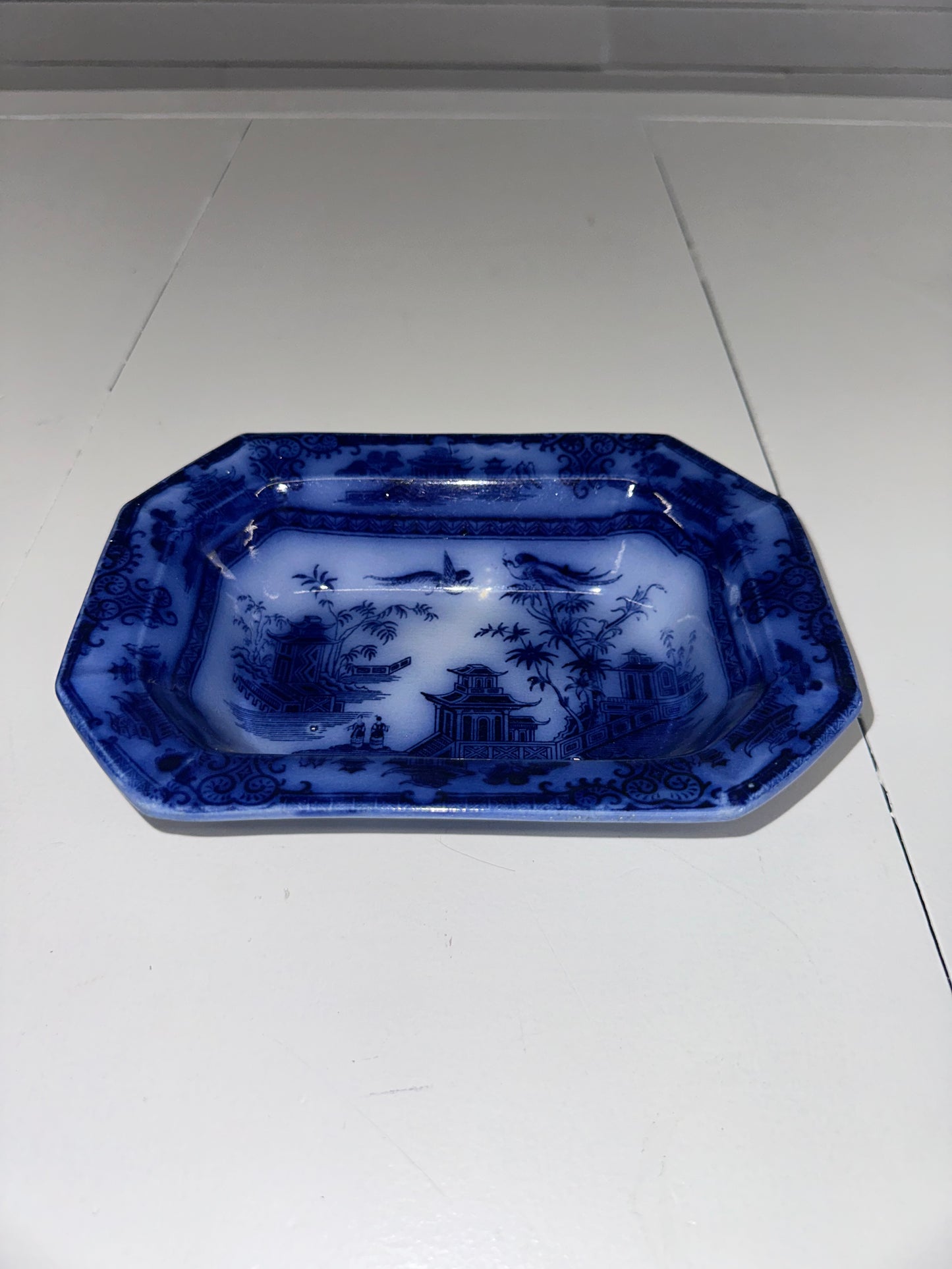 Flow Blue Pagoda Bowl
