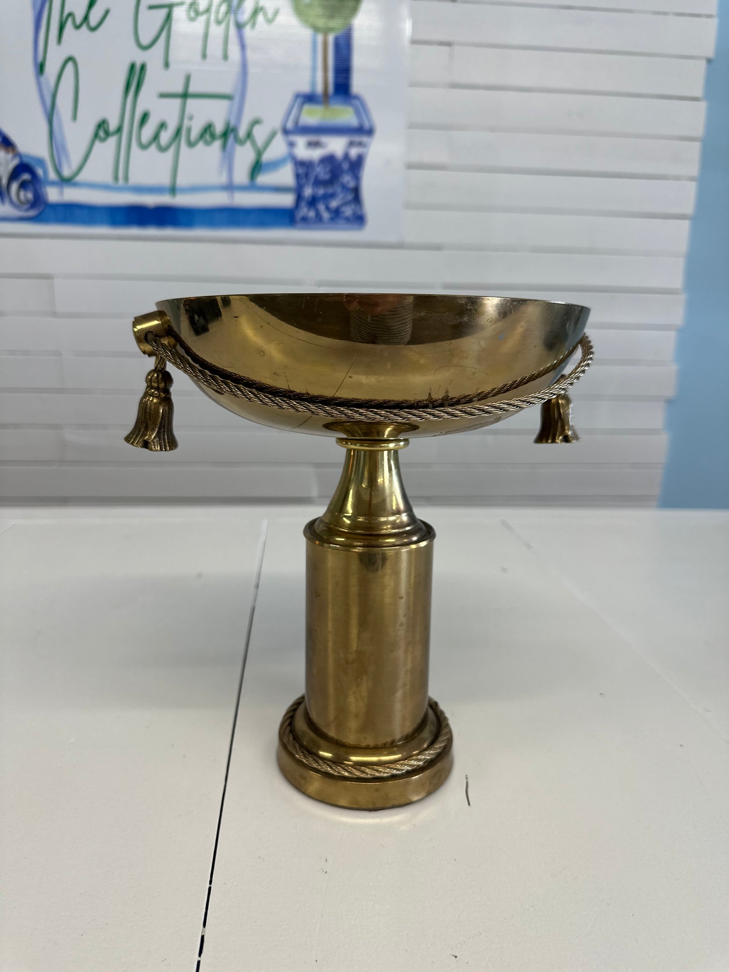Tassel Brass Pedestal Bowl