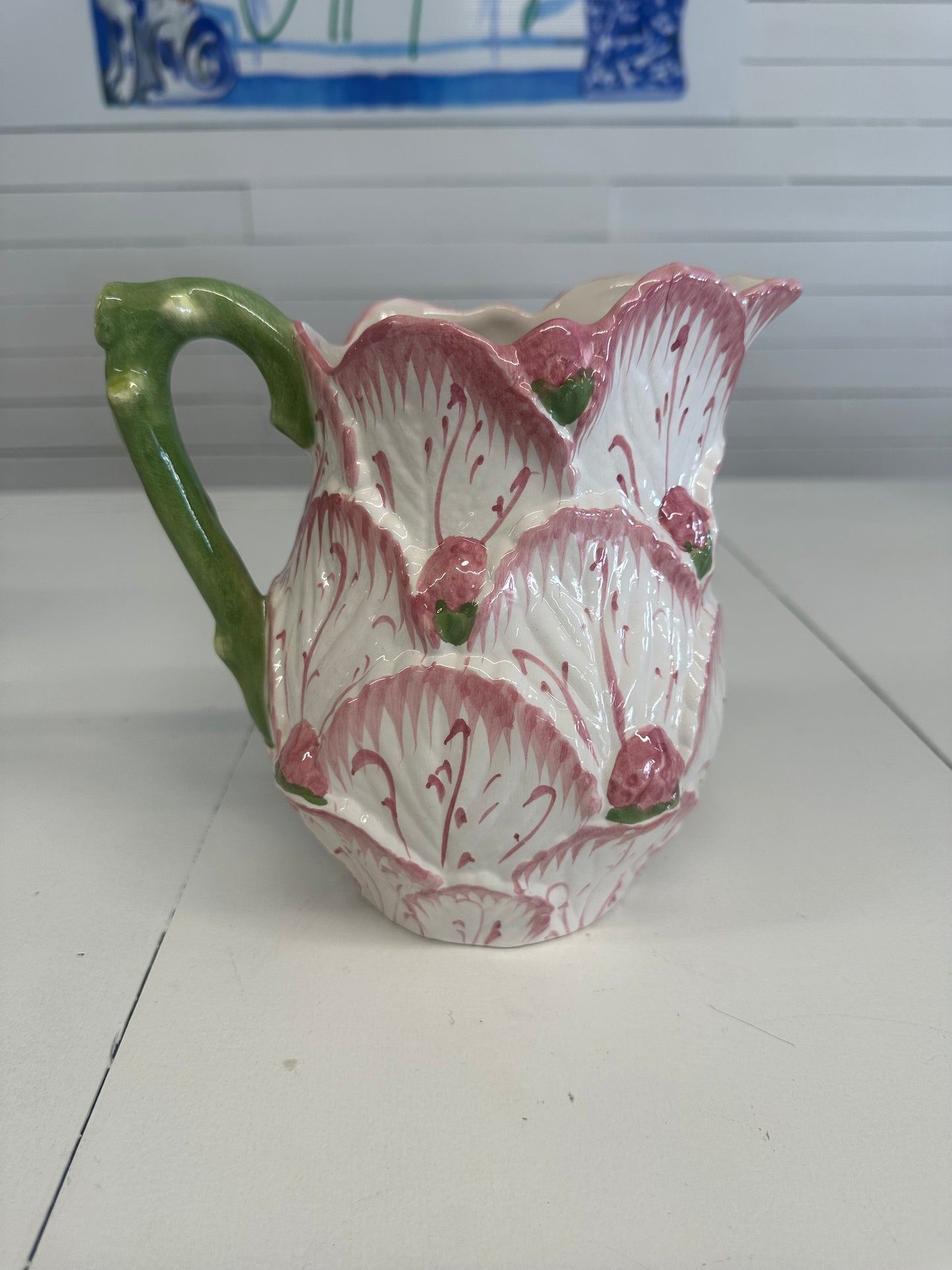 Neuwirth Majolica Strawberry Pitcher