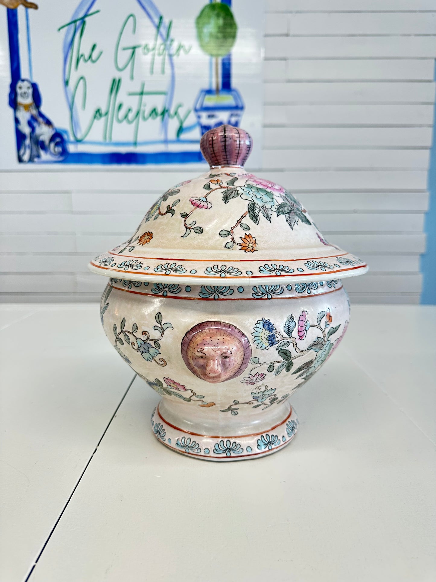 Floral Lion Head Tureen