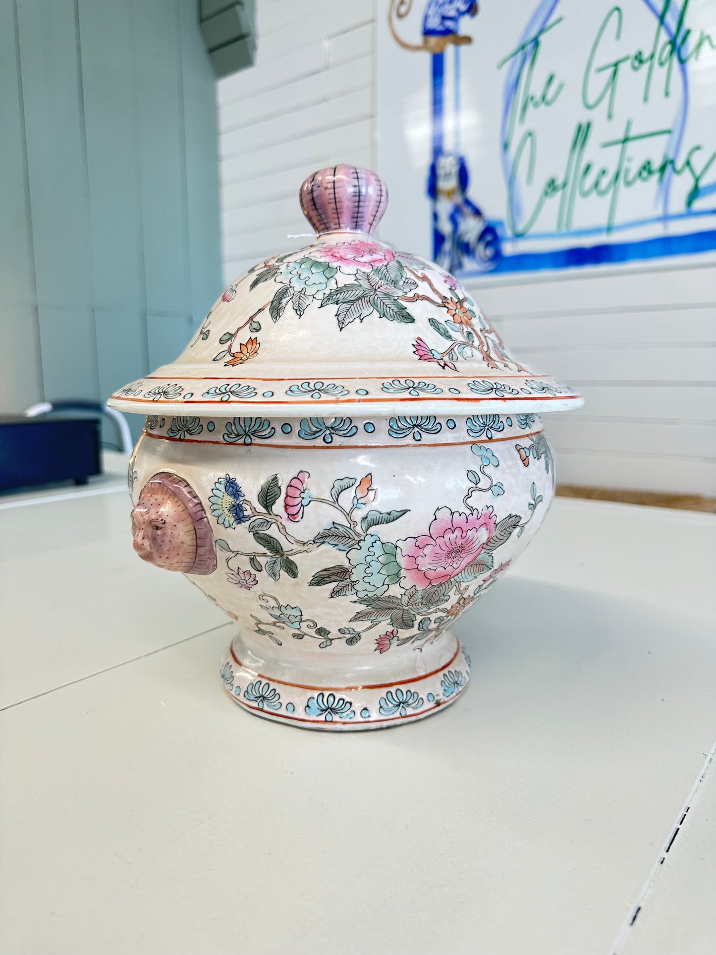Floral Lion Head Tureen