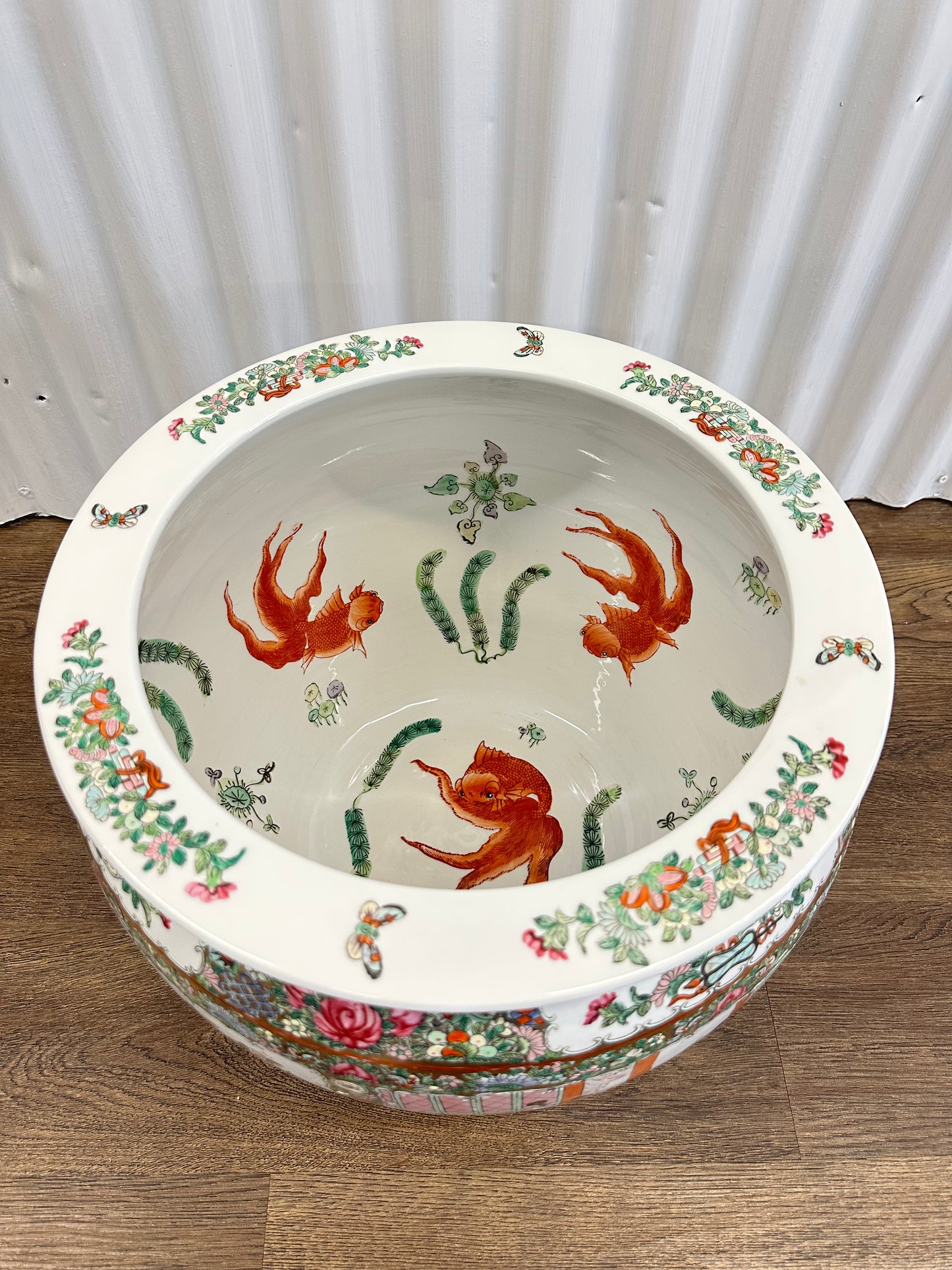 Rose Medallion Fishbowl Planter