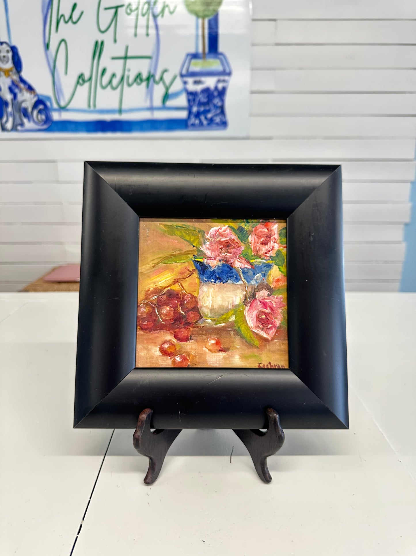 Floral Oil Painting on Board