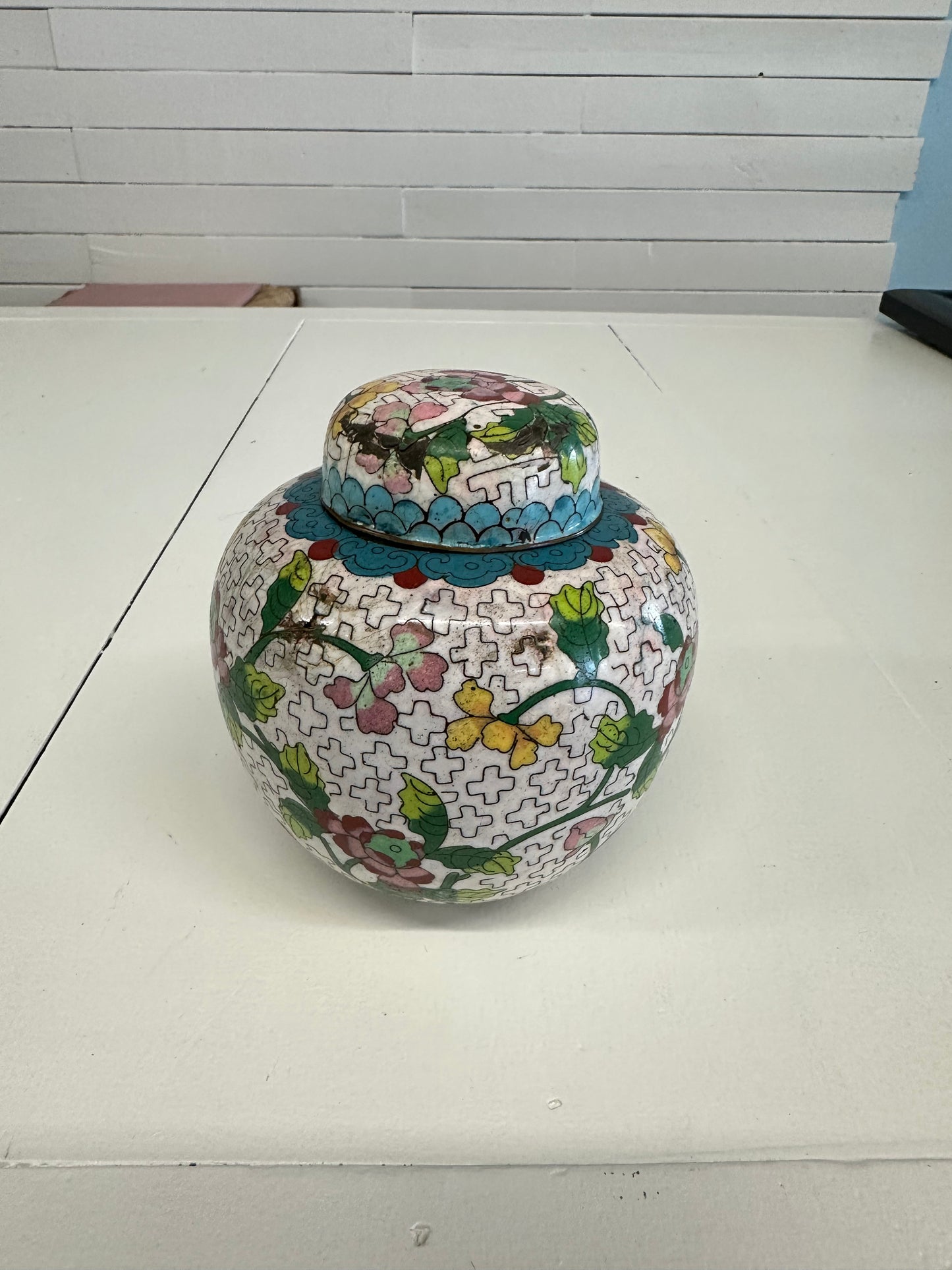Cloisonné Enamel Ginger Jar