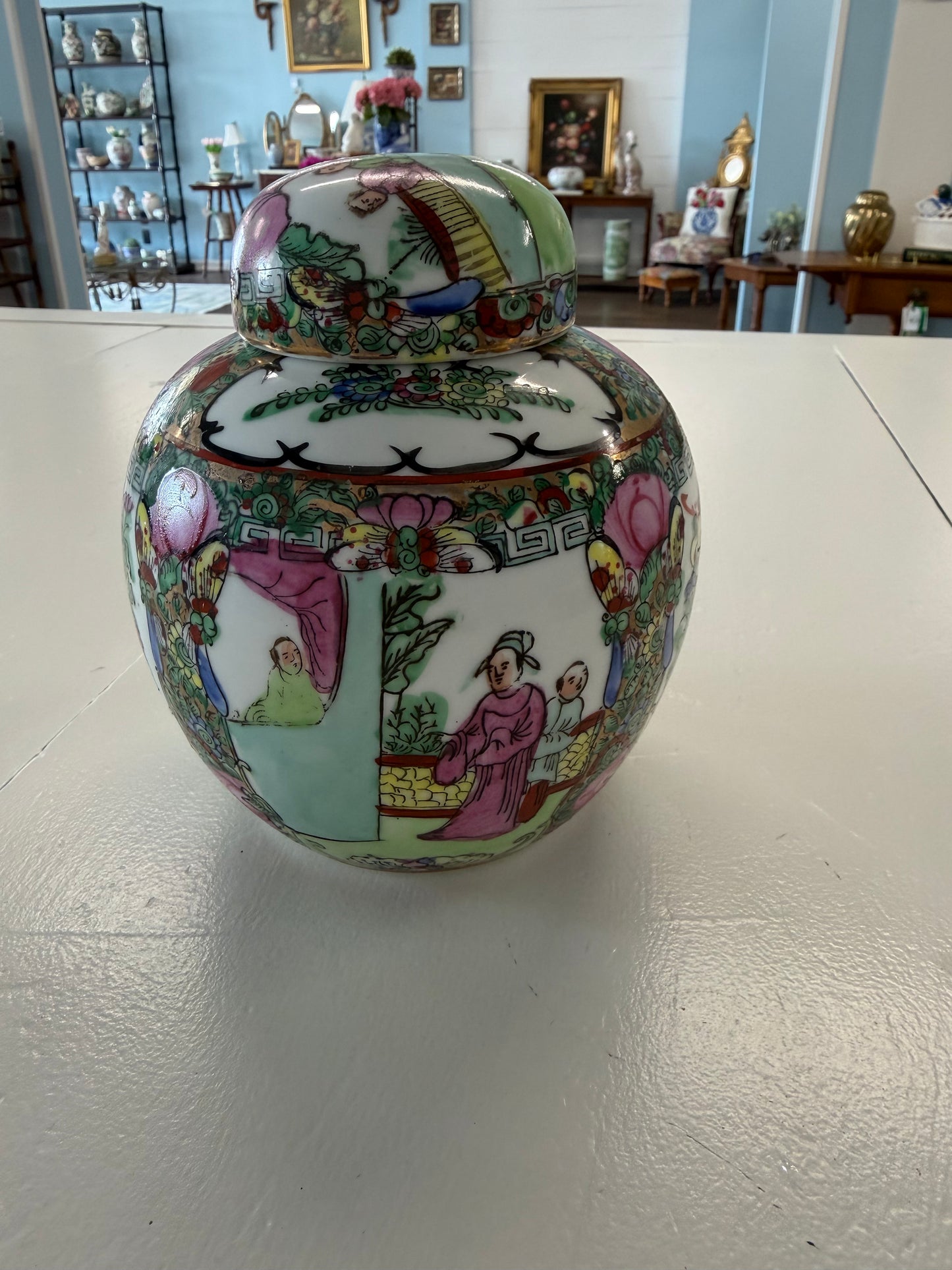 Rose Medallion Ginger Jar