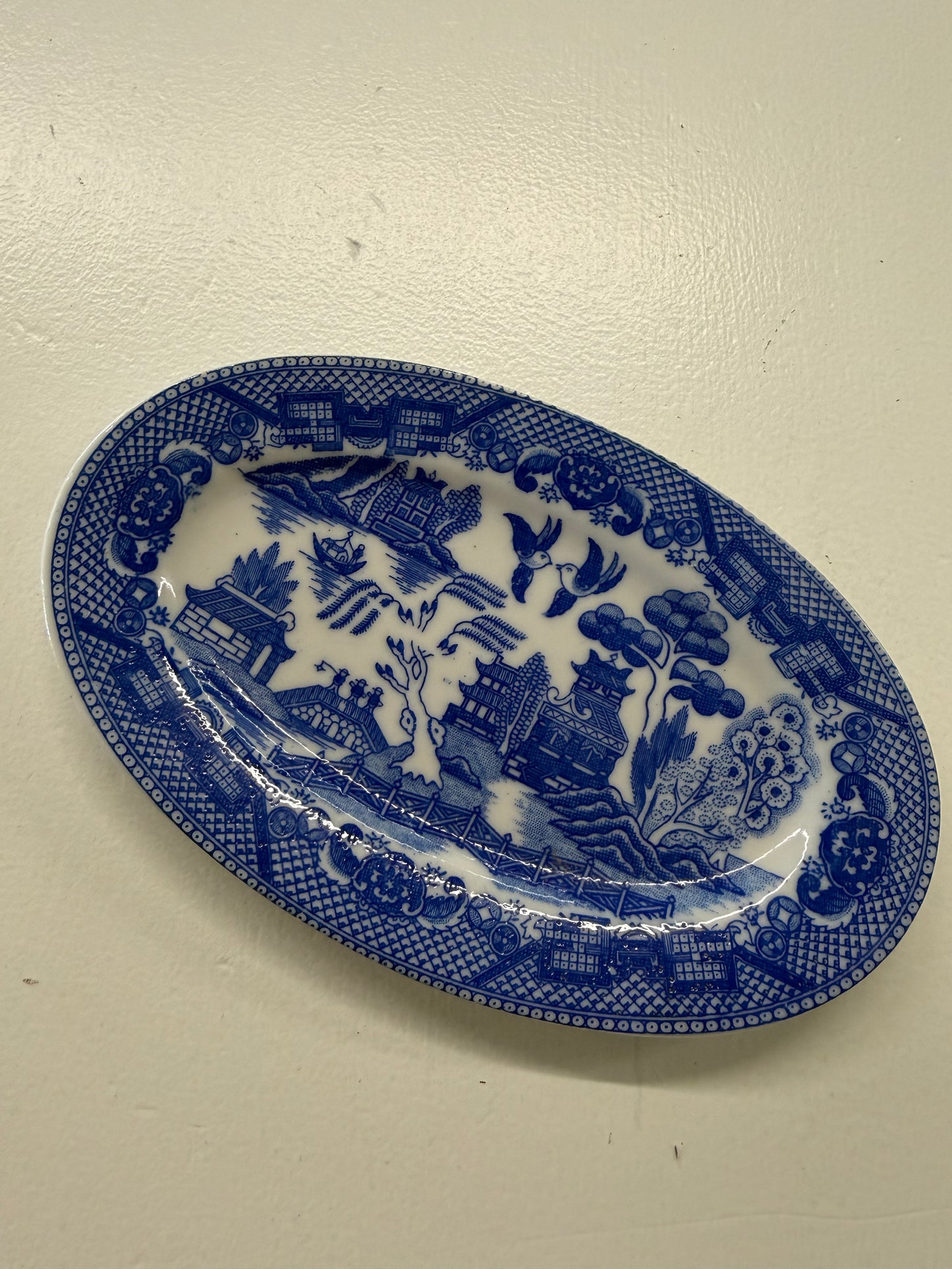 Blue willow mini platter