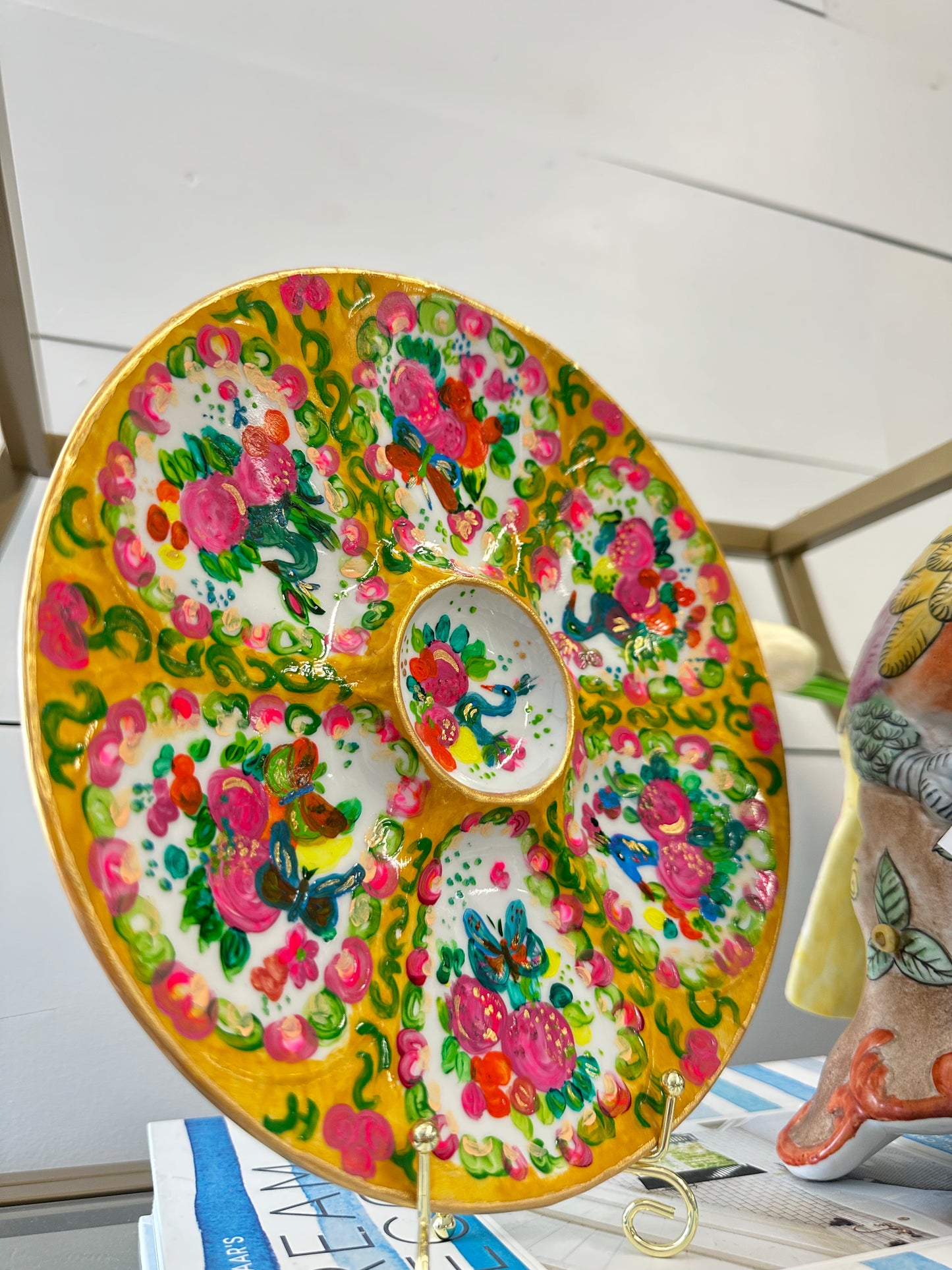 Famille Rose Inspired Oyster Plate