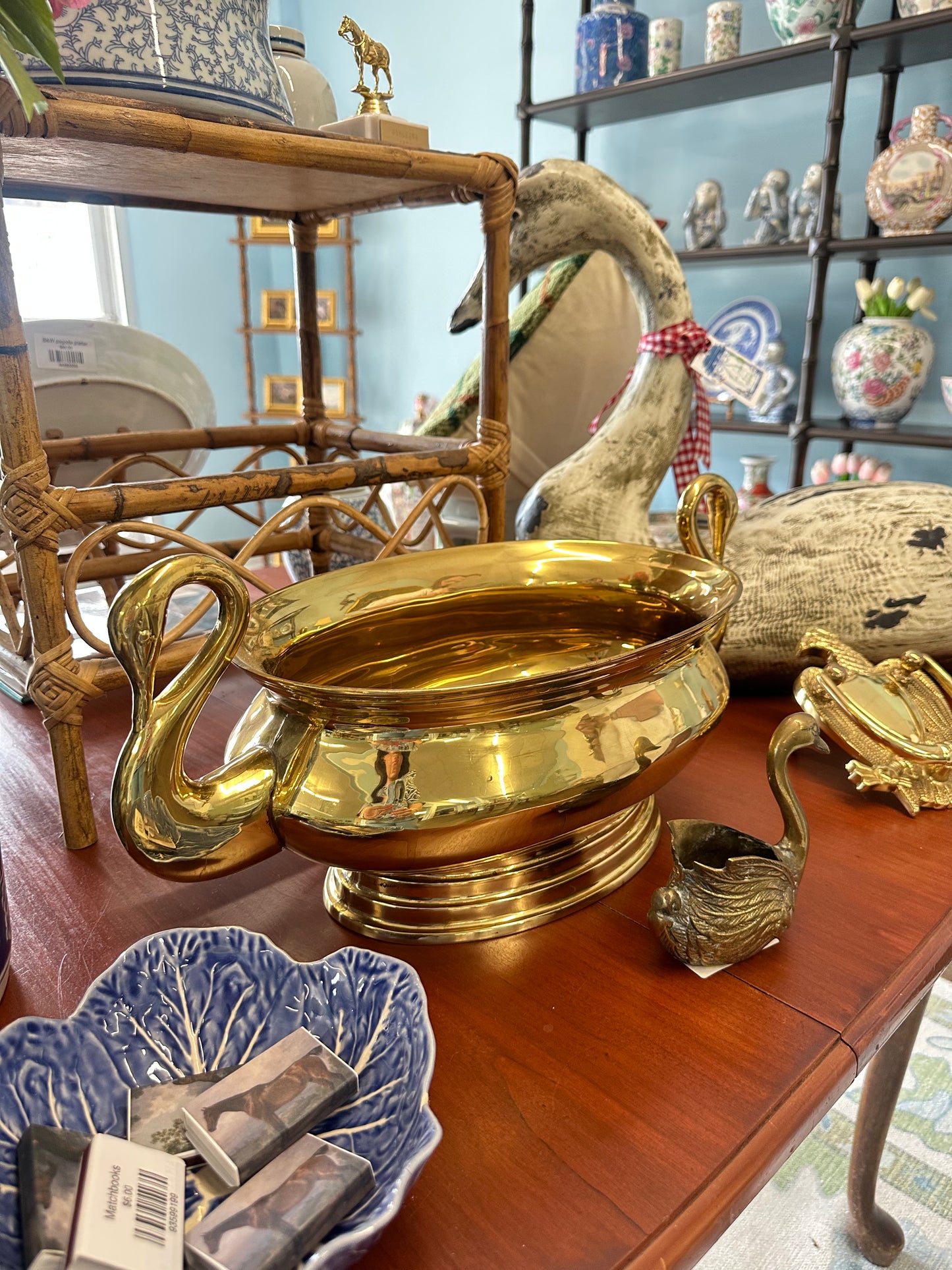 Brass Swan Jardiniere