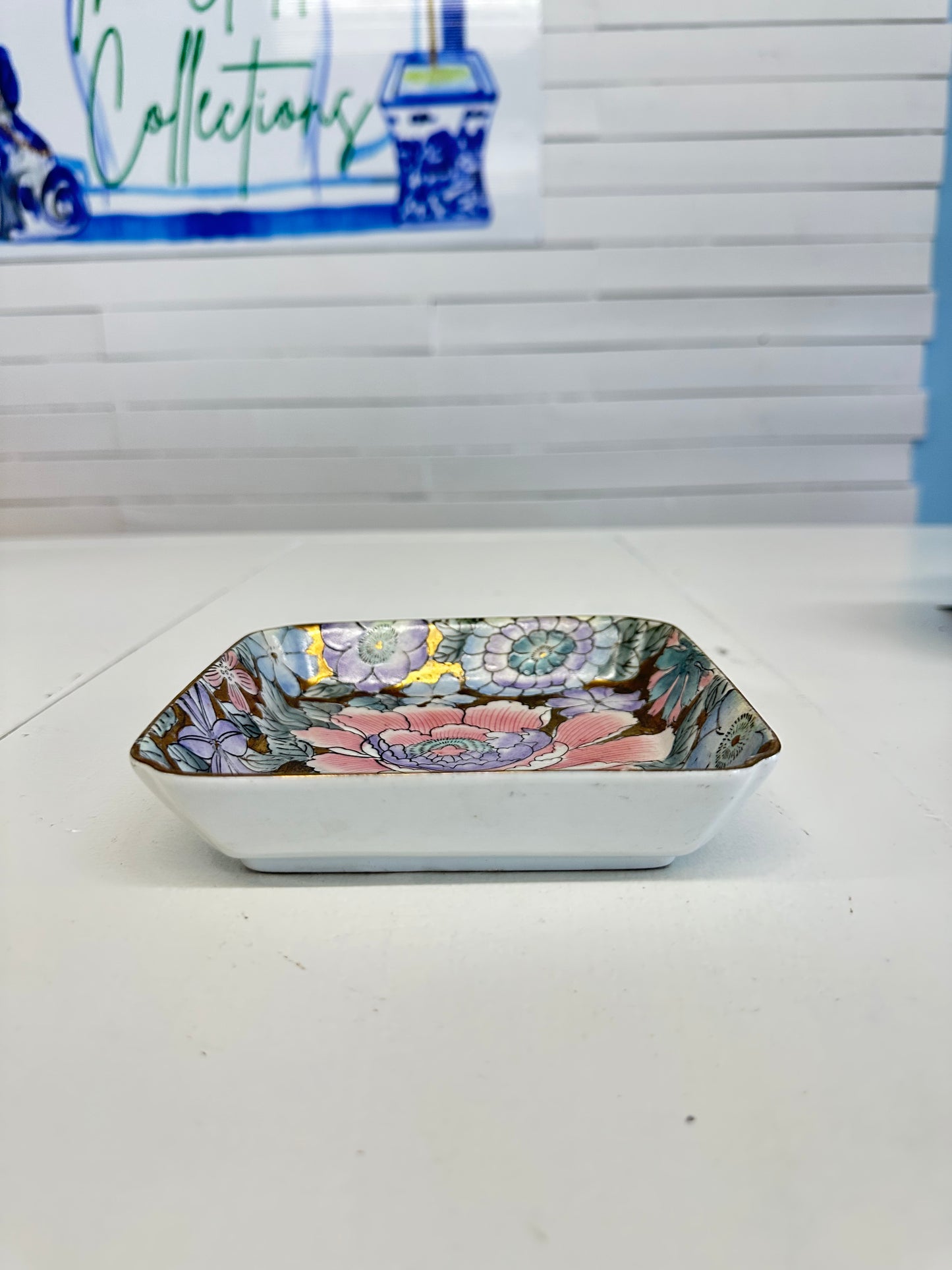 Golden Peony Trinket Plate