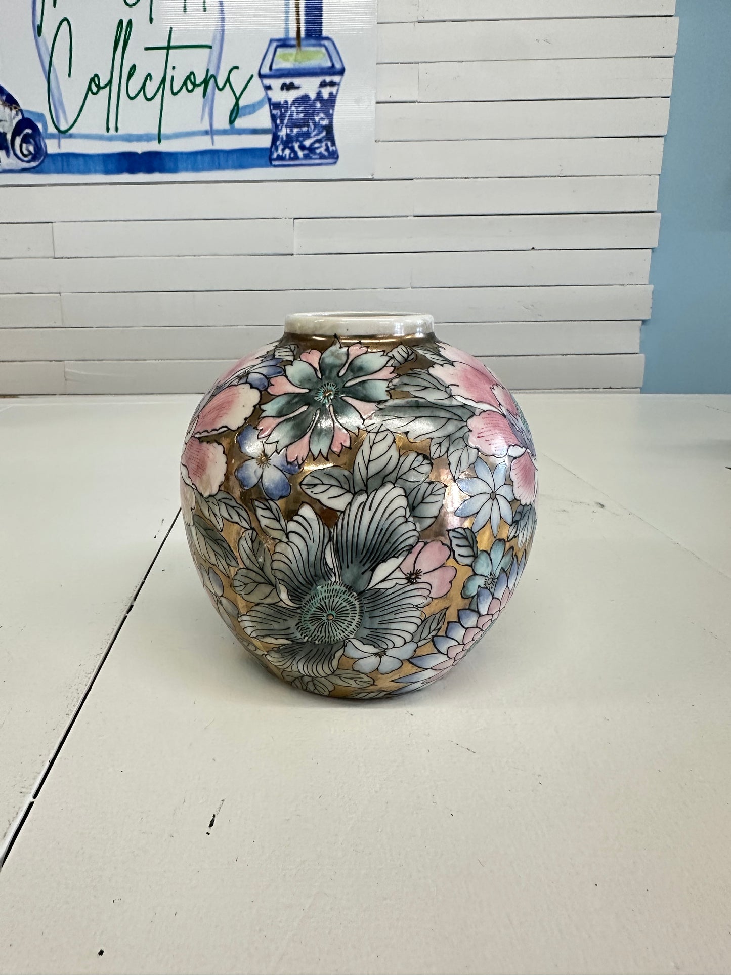 Golden Peony Ginger Jar