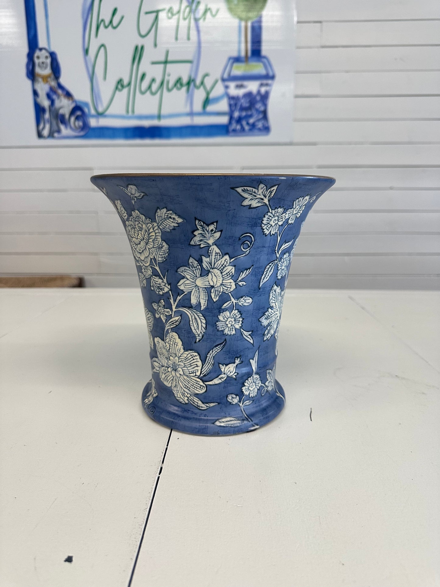 Andrea by Sadek Blue and White Vase