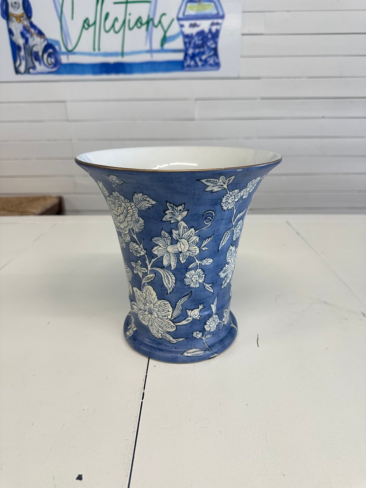 Andrea by Sadek Blue and White Vase