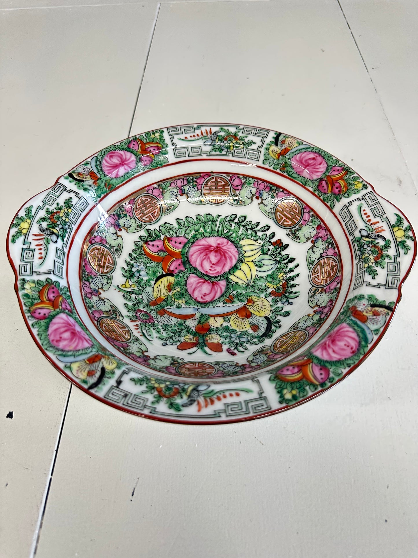 Rose Canton Shallow Bowl