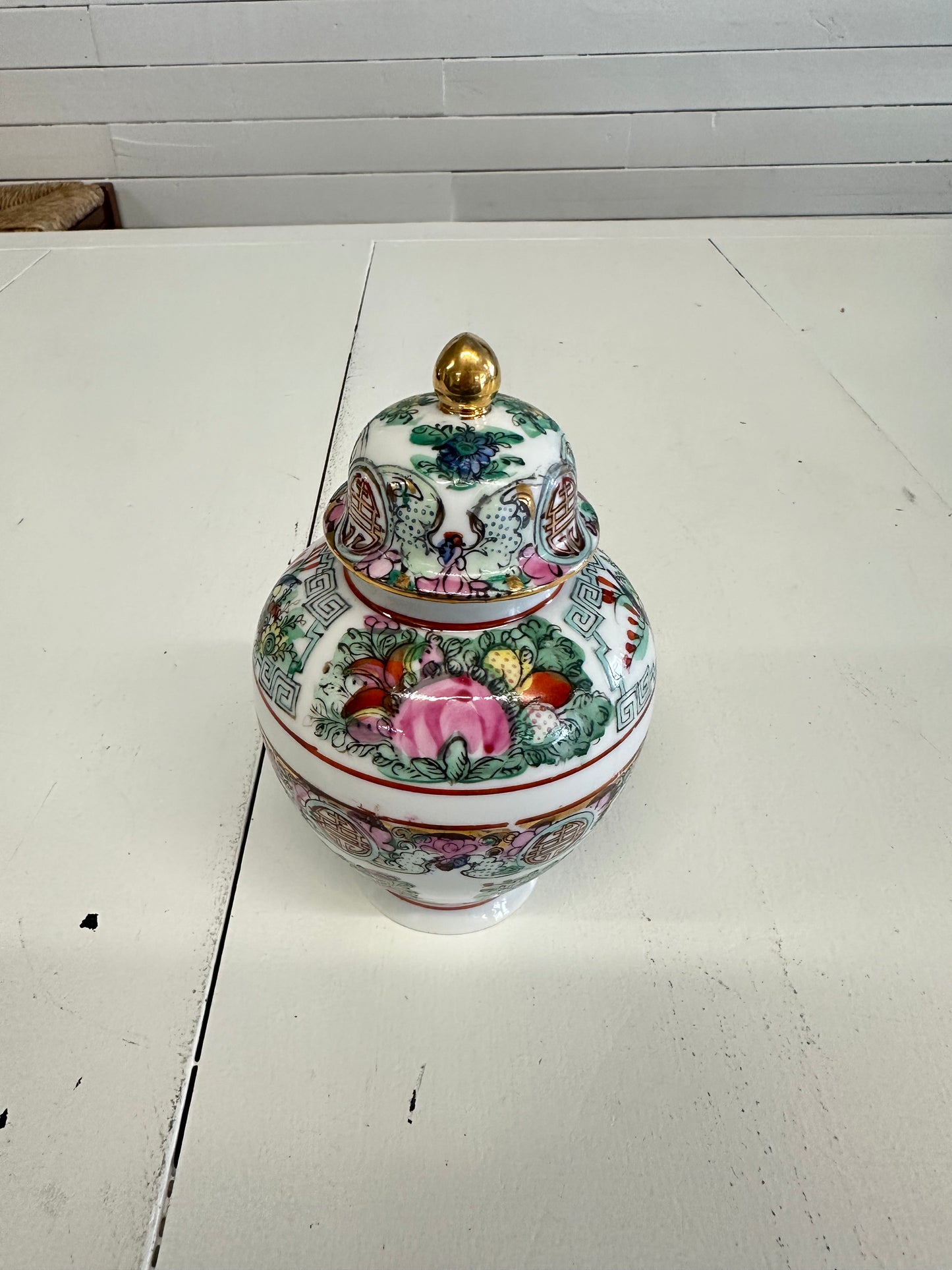 Rose Canton Temple Jar