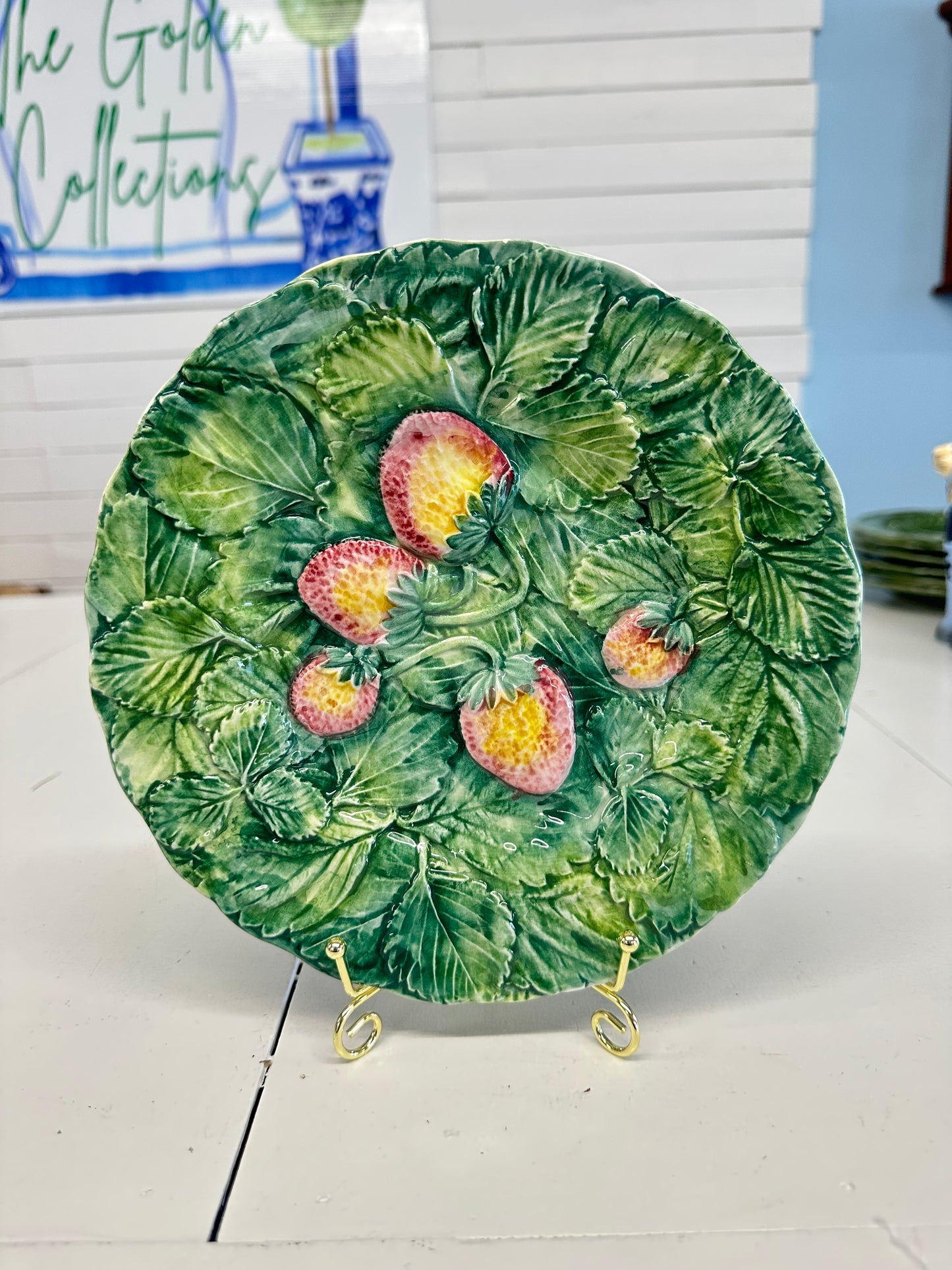 Strawberry Majolica Plate