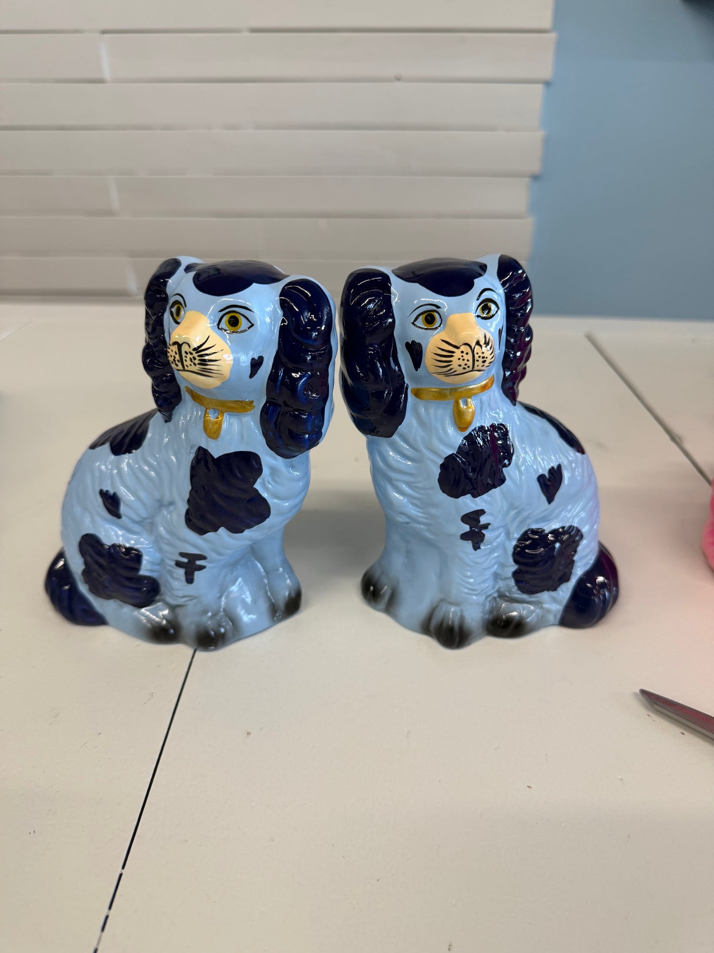 Blue Staffordshire Dog Pair