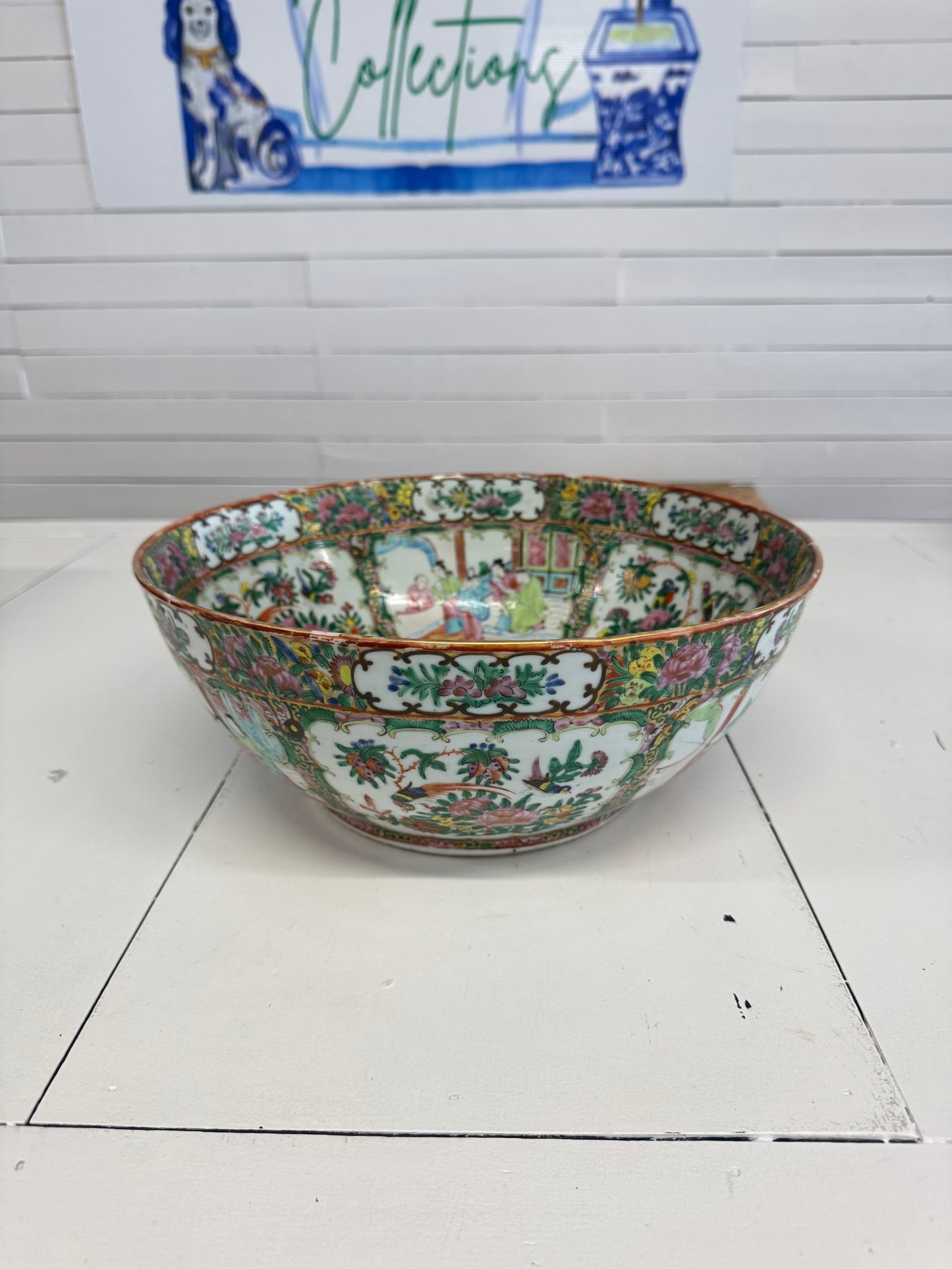 Antique Rose Medallion 13” Bowl