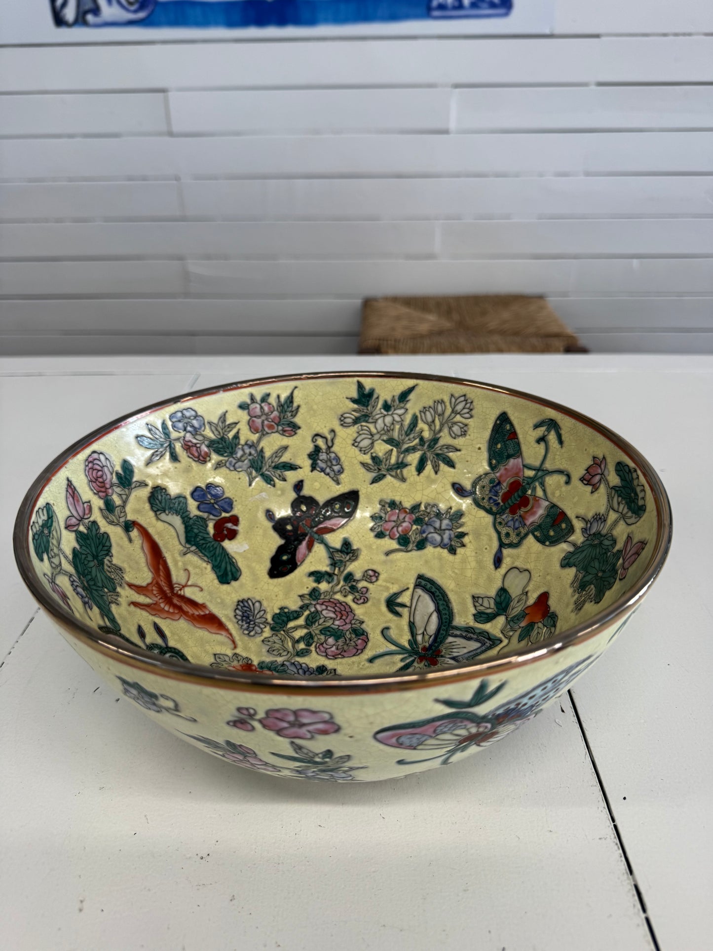 Butterfly Chinoiserie Bowl 10”
